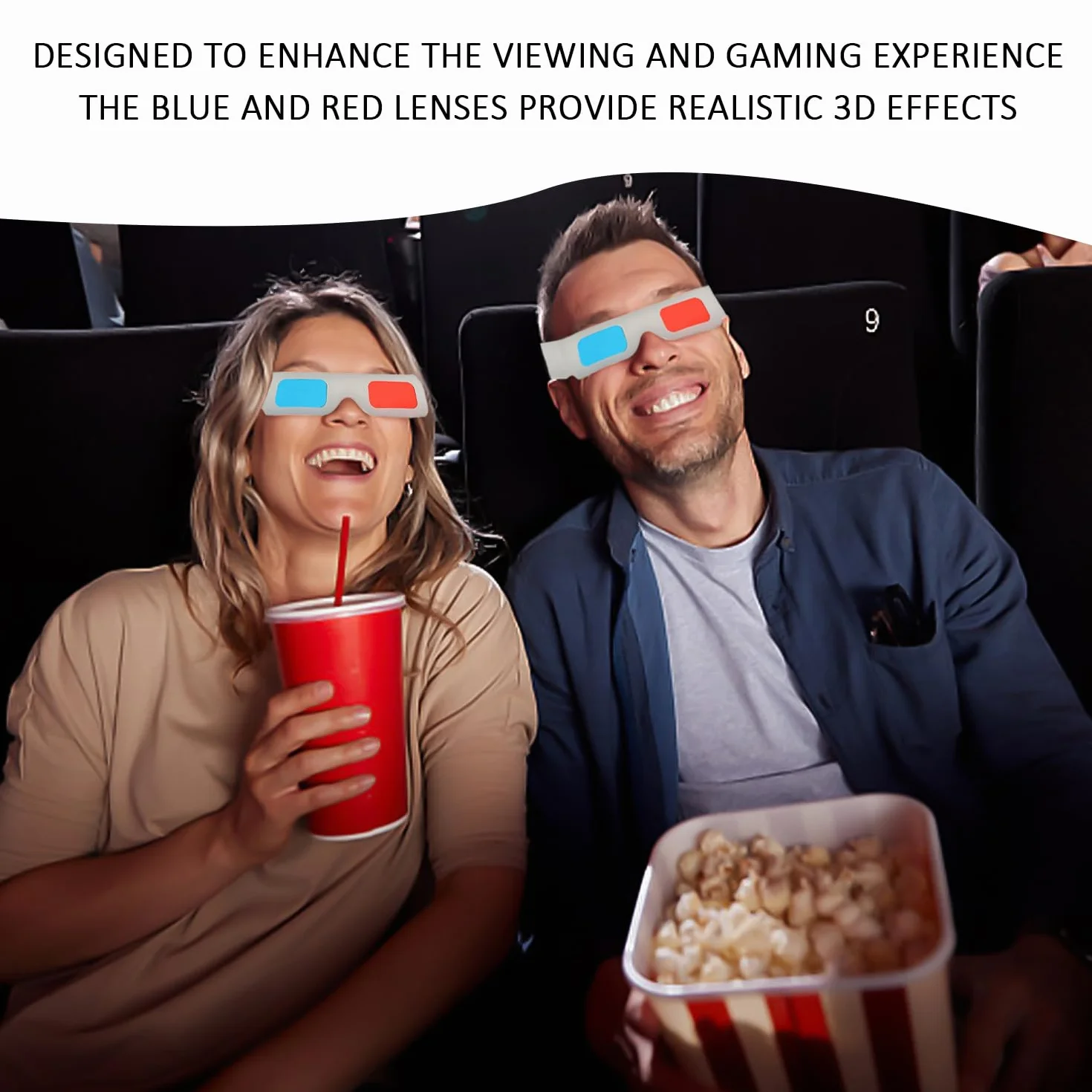 20 Pezzi di Bicchieri 3D di Carta, Occhiali Portatili, Accessori per La Visualizzazione di Film, Adatti A TV, Computer, Proiettori.