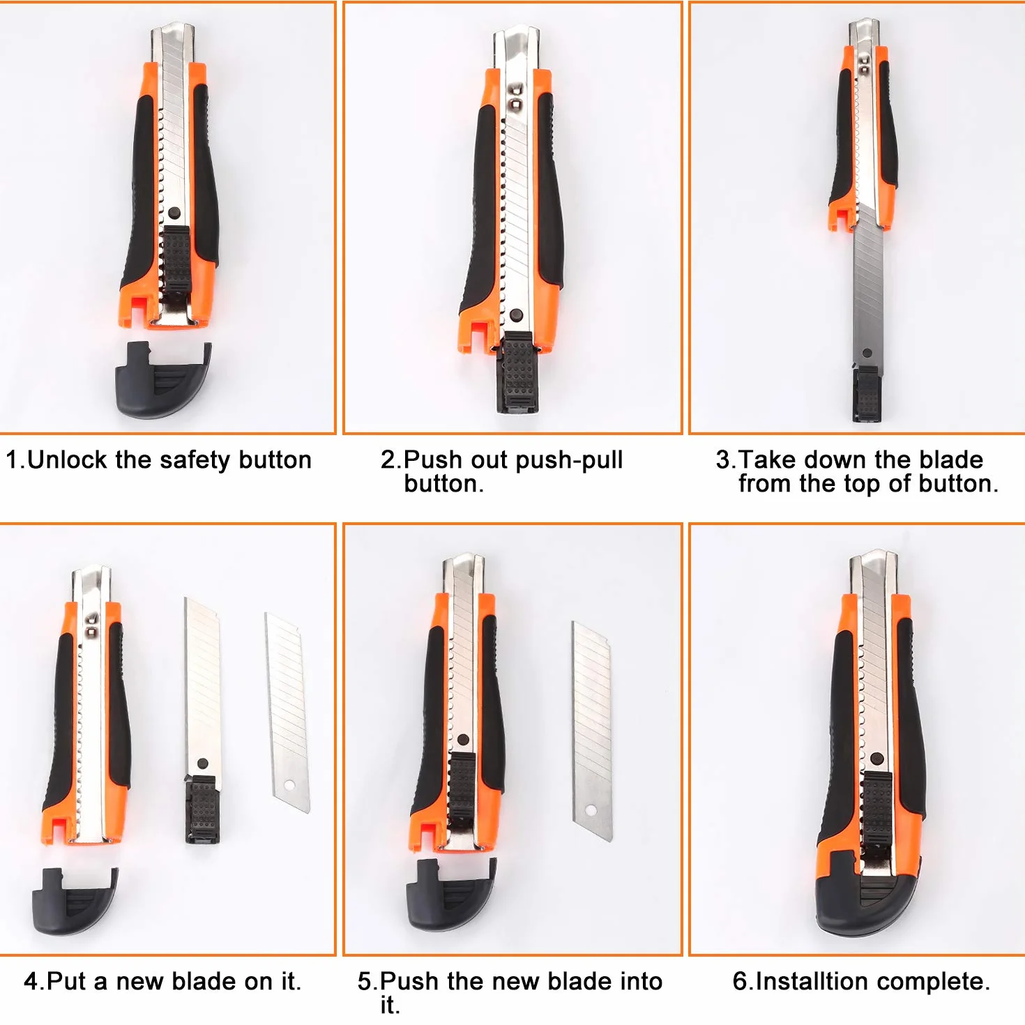 AGPtEK Scatola Cutter 12 Taglierini con Lama Retrattili 18mm 12 Lame di Ricambio