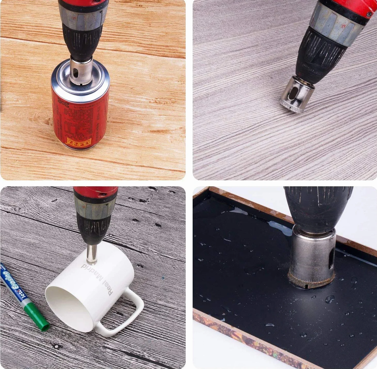 Set di 15 Frese a Tazza Diamantate Professionali per Piastrelle, Vetro, Marmo, Ceramica