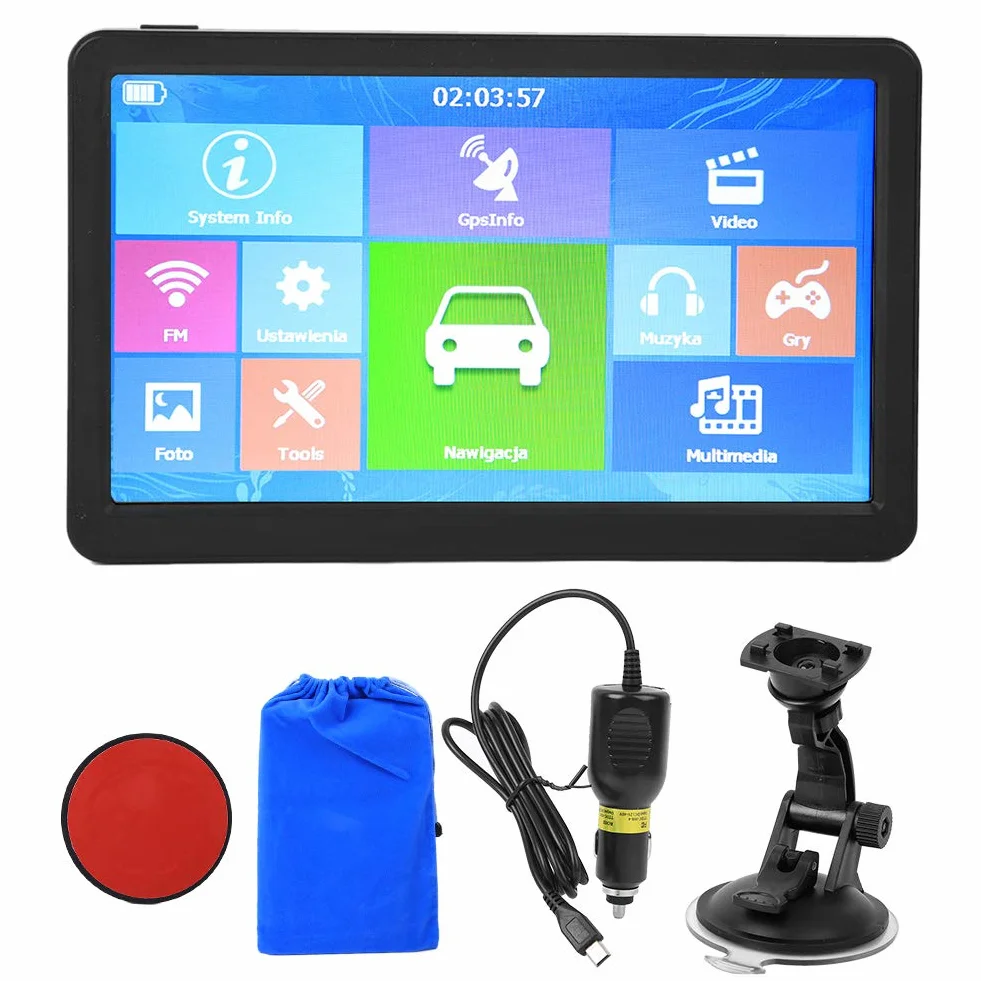Navigatore GPS per camion per auto Navigatore per auto 9 pollici 8G 256M Radio FM di navigazione GPS con navigazione vocale, Avviso autovelox, Aggiornamento mappe
