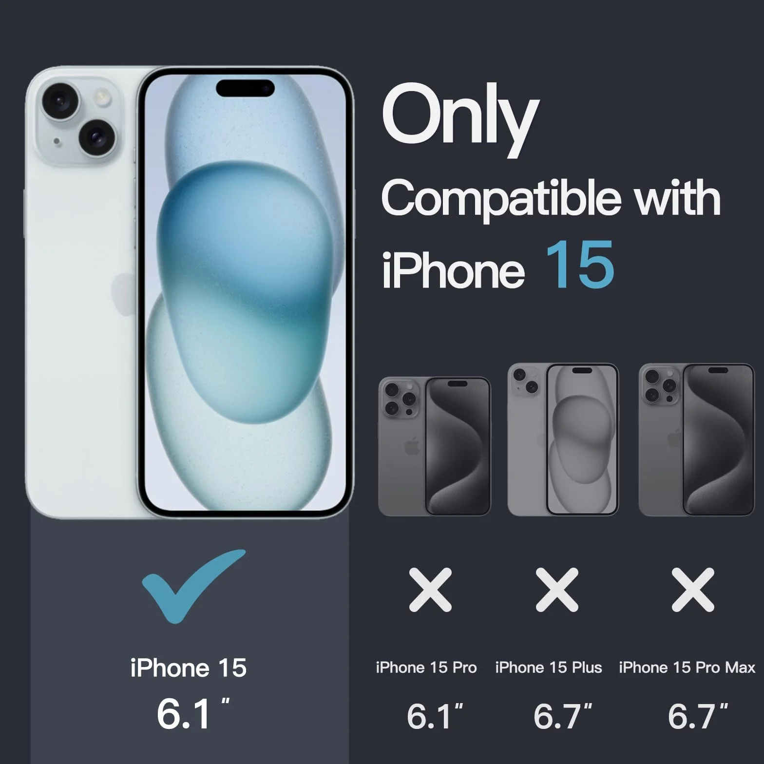 JETech Cover per iPhone 15 6,1 Pollici, Anti Ingiallimento Custodia con Antiurto, Anti-Graffio e Retro Trasparente (Trasparente)