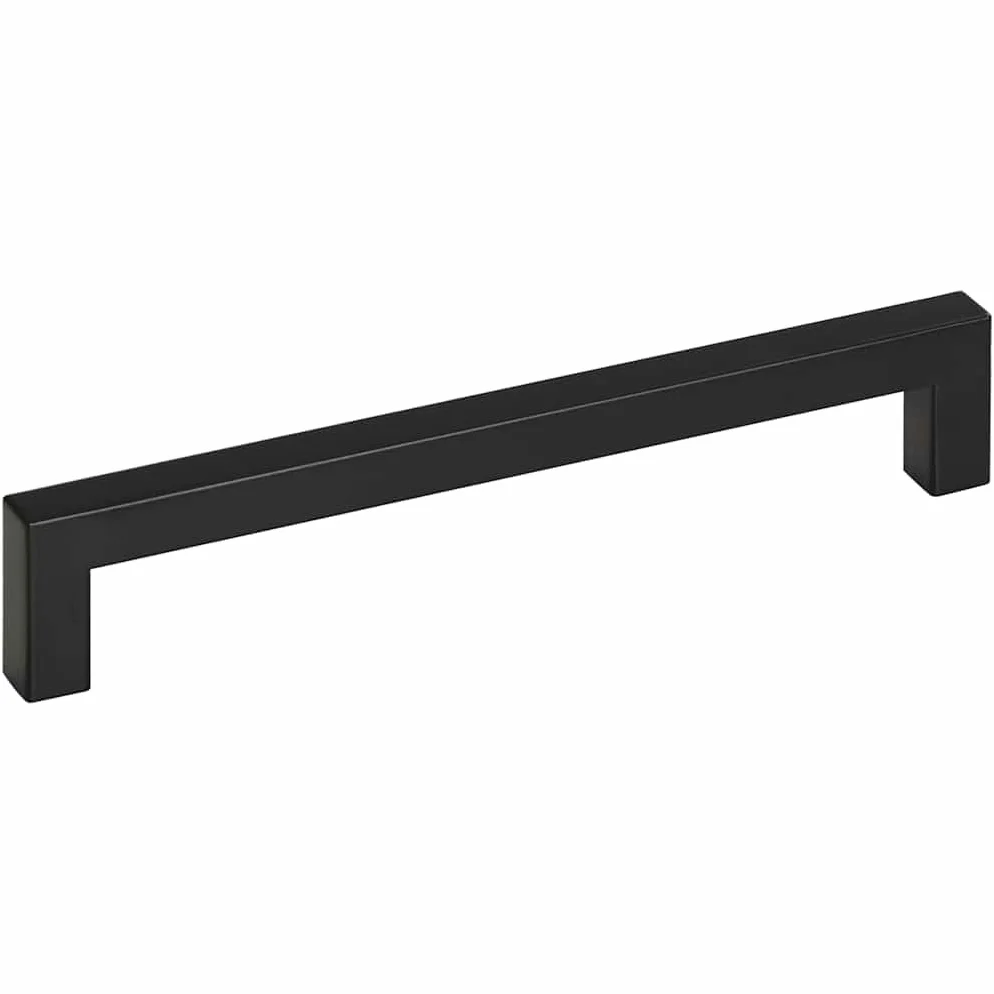 Set di 5 maniglie per mobili, colore nero, 192 mm, in acciaio inox, design a tubo quadrato, per armadi, cassetti, porte, cassettiere, credenze, cucina, bagno, per ristrutturazione fai da te