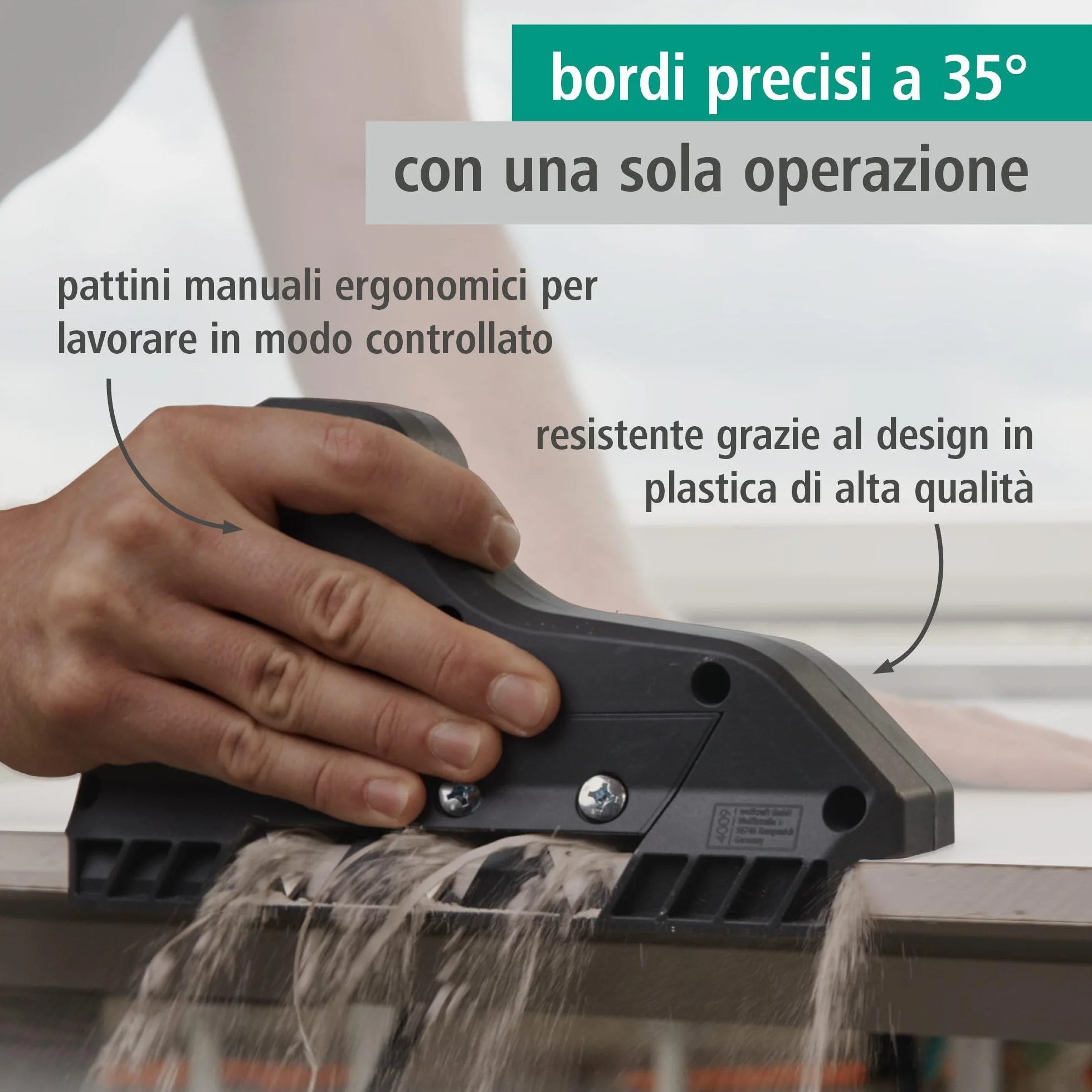 wolfcraft Pialla per Bordi a Tripla Lama 9,5 12,5 mm per Cartongesso