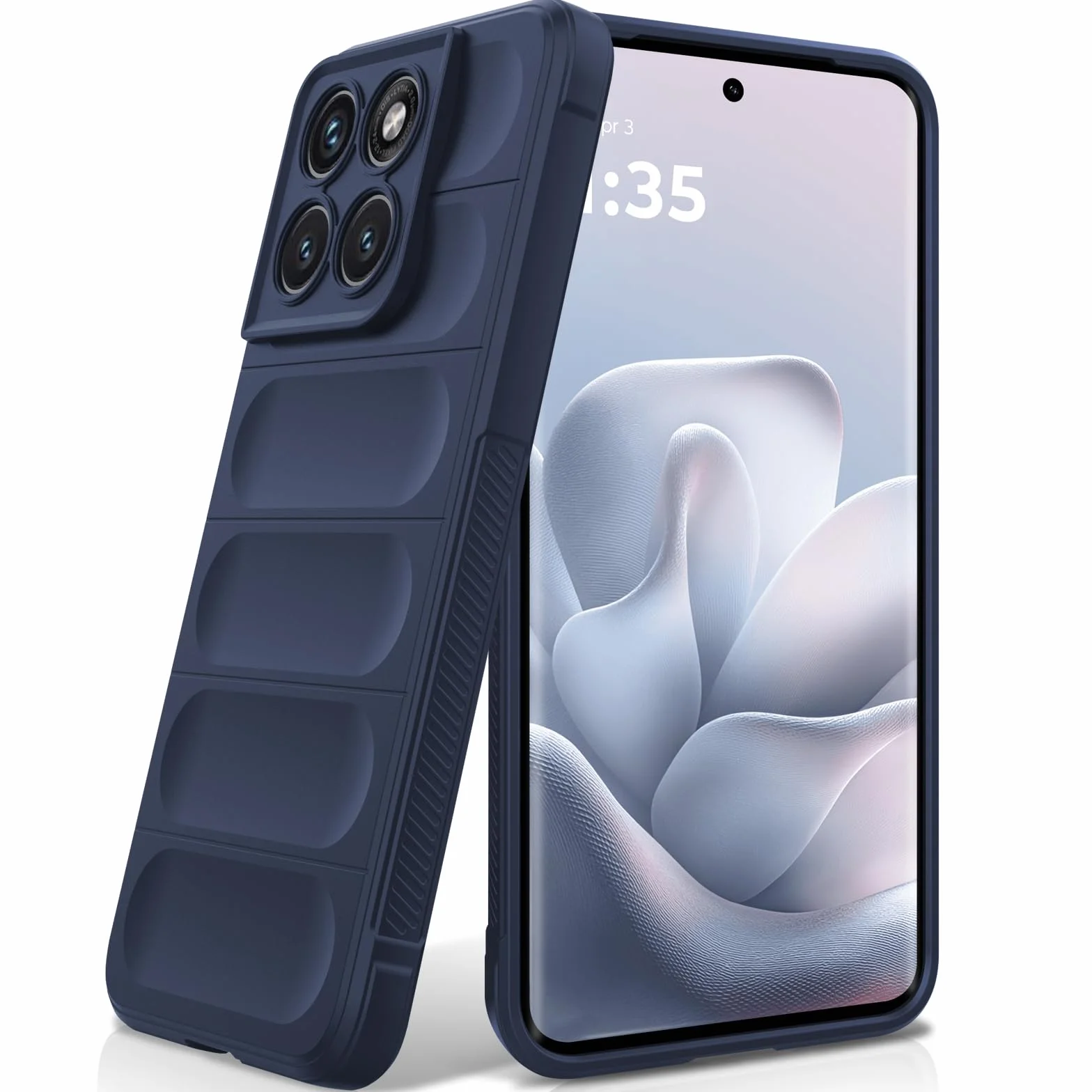 Cover per Motorola Moto Edge 70 Fusion, Custodia in Silicone Morbido TPU, Custodia Antiurto con Strato Interno in Fibra e Protezione della Fotocamera, Blu