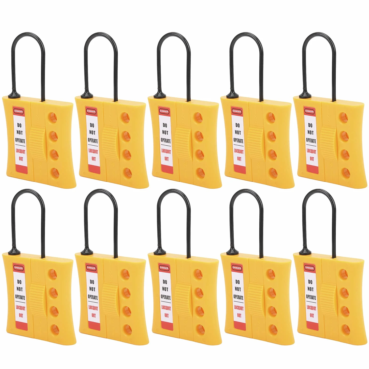 Lucchetto di Sicurezza in Nylon a 4 Fori Durevole 10 Pezzi 3 Mm per Isolamento Elettrico e Bloccaggio Adatto per Kit di Etichettatura per Blocco Elettrico