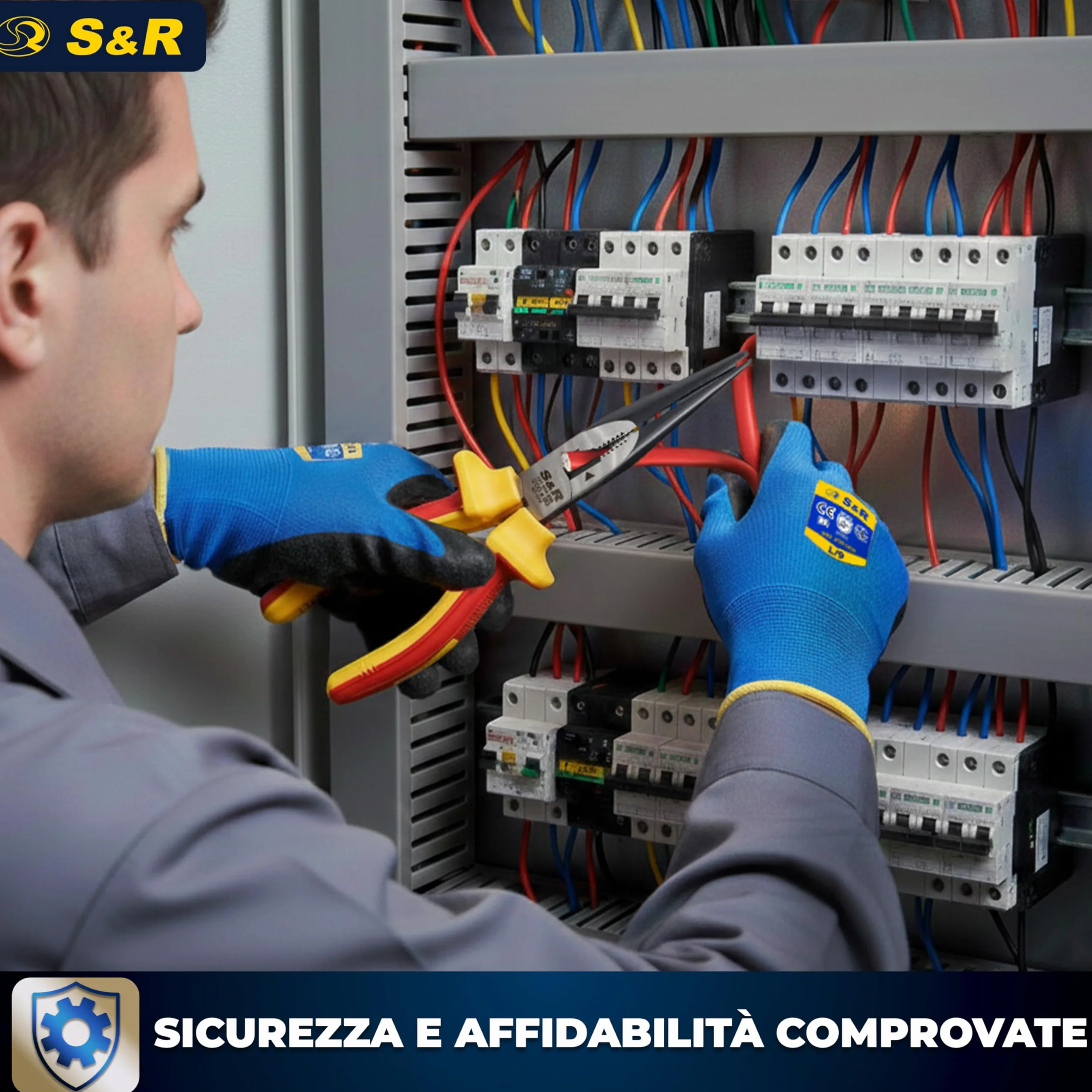 S&R Pinze a becco lungo VDE acciaio al cromo-vanadio fosfatato