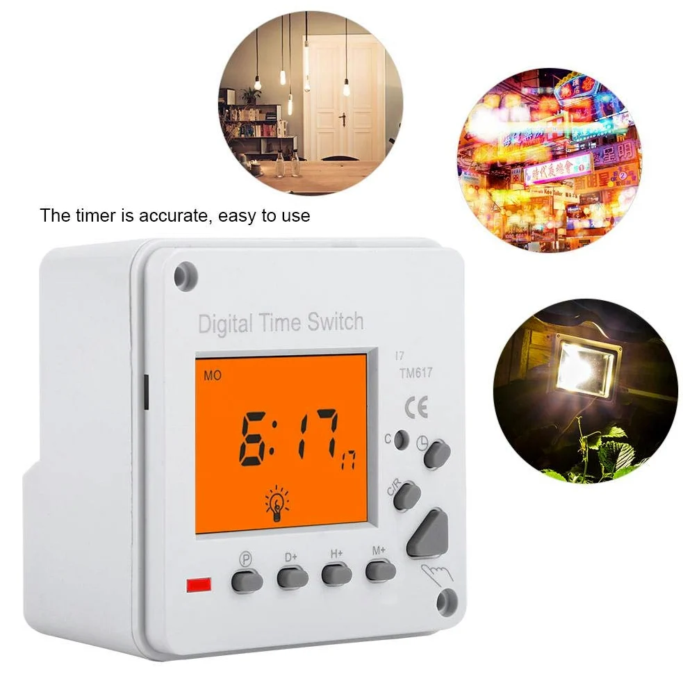 GOTOTOP Timer elettronico digitale, timer programmabile con interruttore di controllo intelligente e retroilluminazione per cartelloni pubblicitari per elettrodomestici(220V)