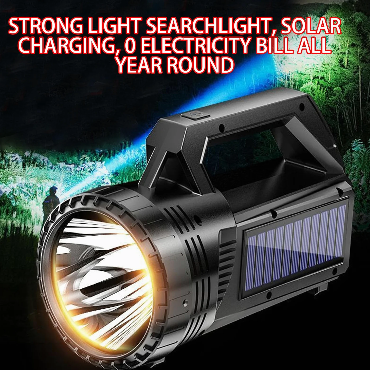Torcia Solare Ricaricabile Ricaricabile Luminosa Leggera Impermeabile | Torcia A LED Da 800 Lumen Per Uso Esterno Per Campeggio Escursionismo Backpacking Trekking Pesca Notturna Viaggi Avventura A