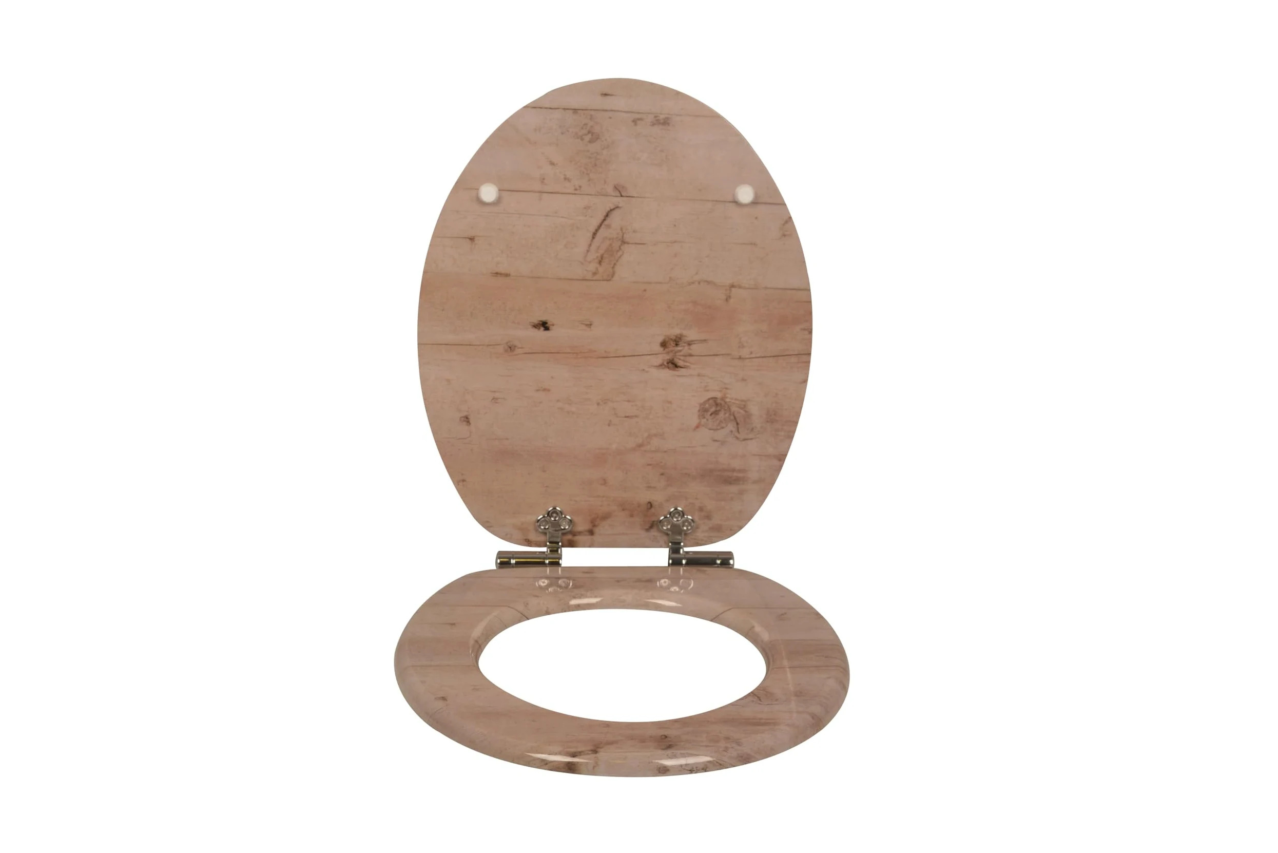 sanicomfort Sedile WC in legno, nucleo in legno MDF, con abbassamento automatico, sedile WC con coprisoffitto, occhialini e coperchio, cerniere in metallo cromate, facile da montare