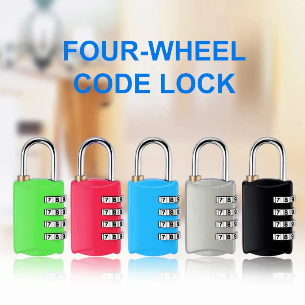 Lucchetti a combinazione， Lucchetti per valigie Lucchetto con password a 4 cifre, lucchetto di sicurezza for valigia e bagaglio, lucchetto for armadietto della palestra(Silver,Silver)
