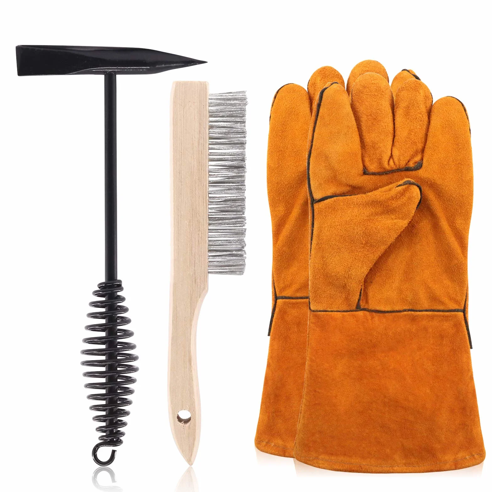 Swpeet Martello per Rimuovere Scorie 25,4 cm con Manico a Molla Acciaio Guanti Saldatura