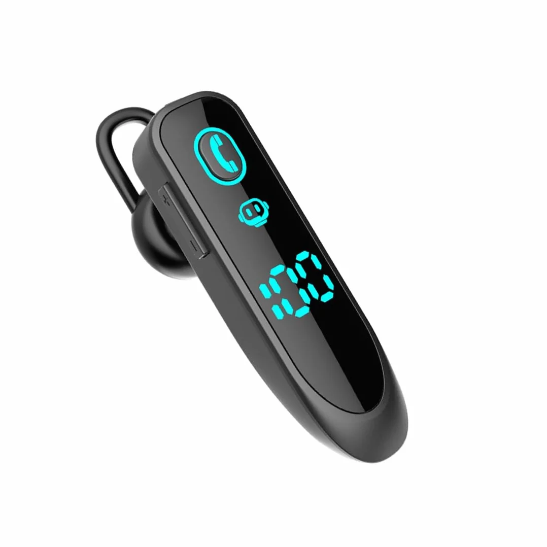 eppfun Auricolare Mono Bluetooth 5.3, Cuffia Mono Wireless con Cancellazione del Rumore Mic per Ufficio Lavoro Guida