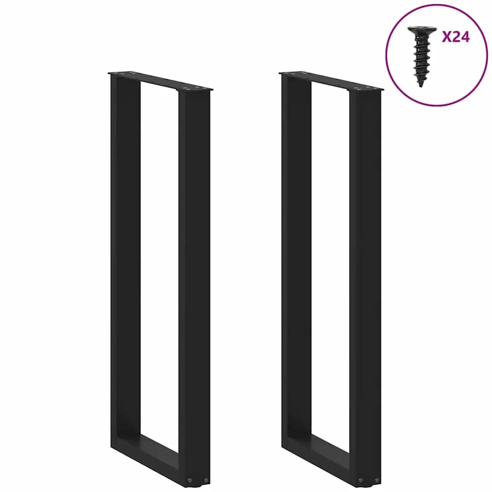 vidaXL Gambe per tavolo da bar a forma di U 2 pz nere 50x(110-111) cm in acciaio