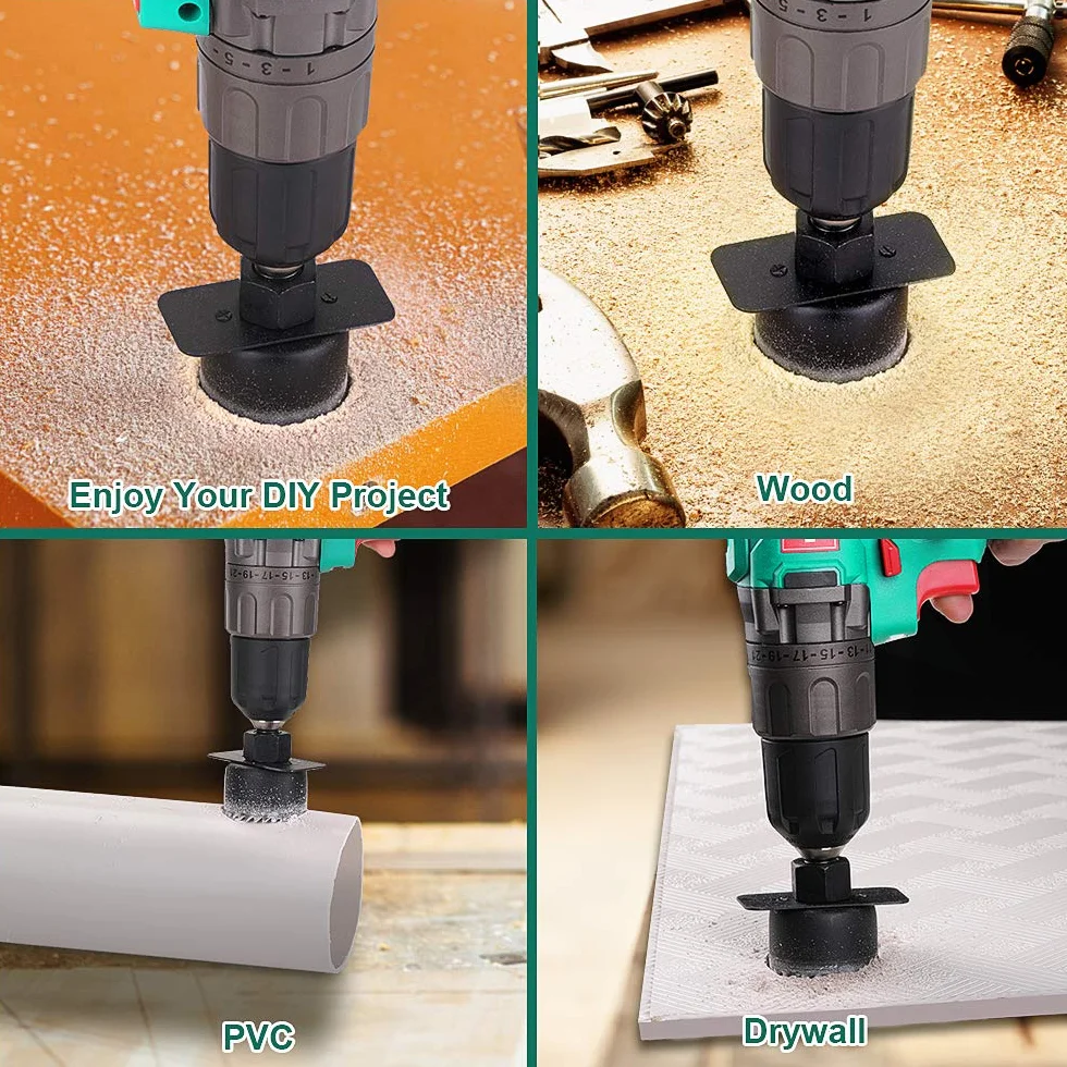 HYCHIKA Seghe per Trapano 19 Pezzi, Ø19mm-152mm, Profondità di Taglio 25mm, Per Legno PVC Plastica
