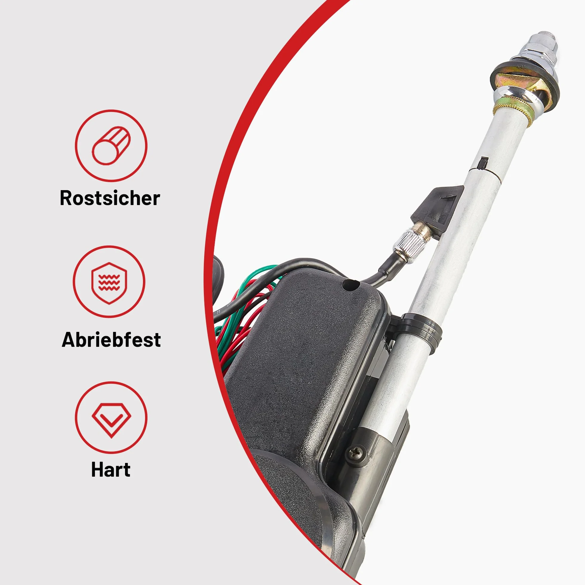 RED WOLF Antenna elettrica per auto, FM/AM, kit antenna automatica per Honda, Ford, Toyota, Opel, Peugeot, Jeep, Jaguar, Mercedes, Vauxhall Nissan, 12 V