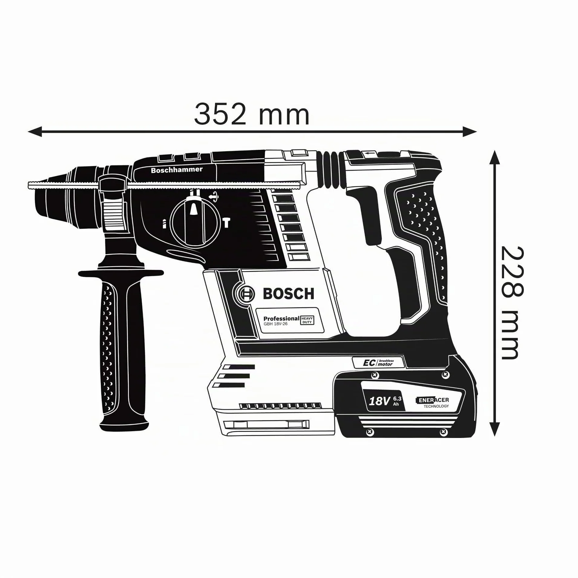 Bosch Professional GBH 18 V-26 Nudo L-BOXX 18V Blu Navy