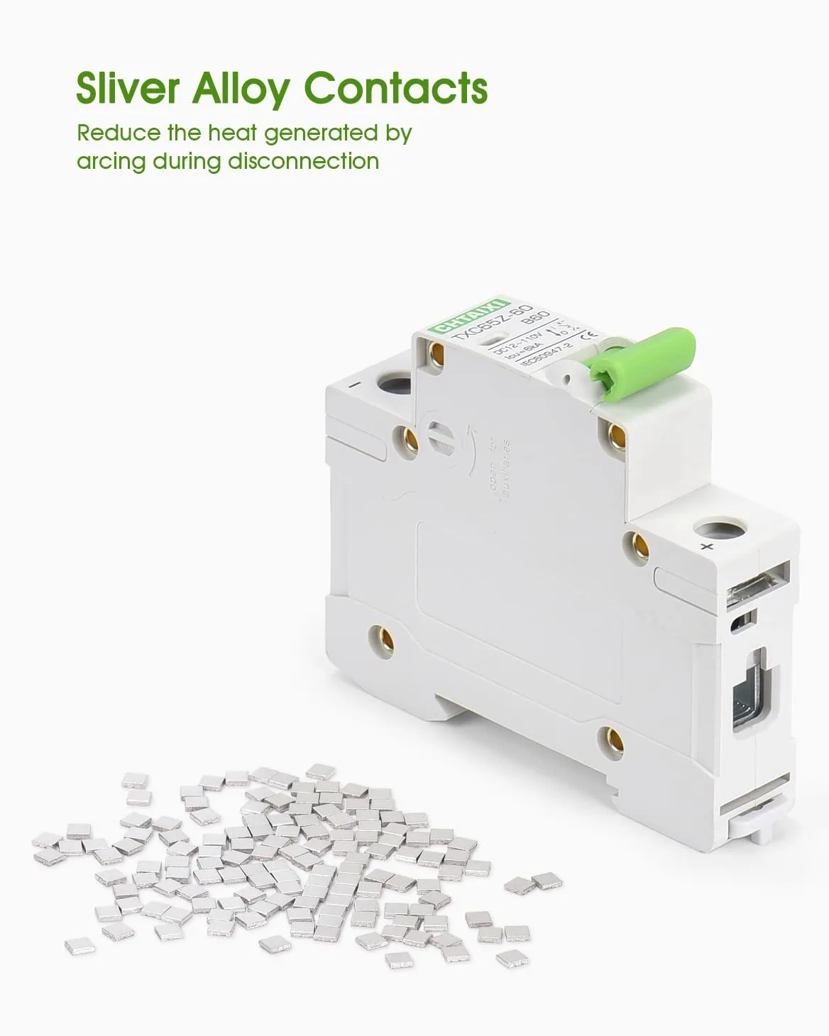 Interruttore automatico in miniatura, 12 V-110 V CC, 32 Amp 1 polo, protezione per interruttore batteria per sistemi solari fotovoltaici e camper, viaggio magnetico termico, montaggio su guida DIN