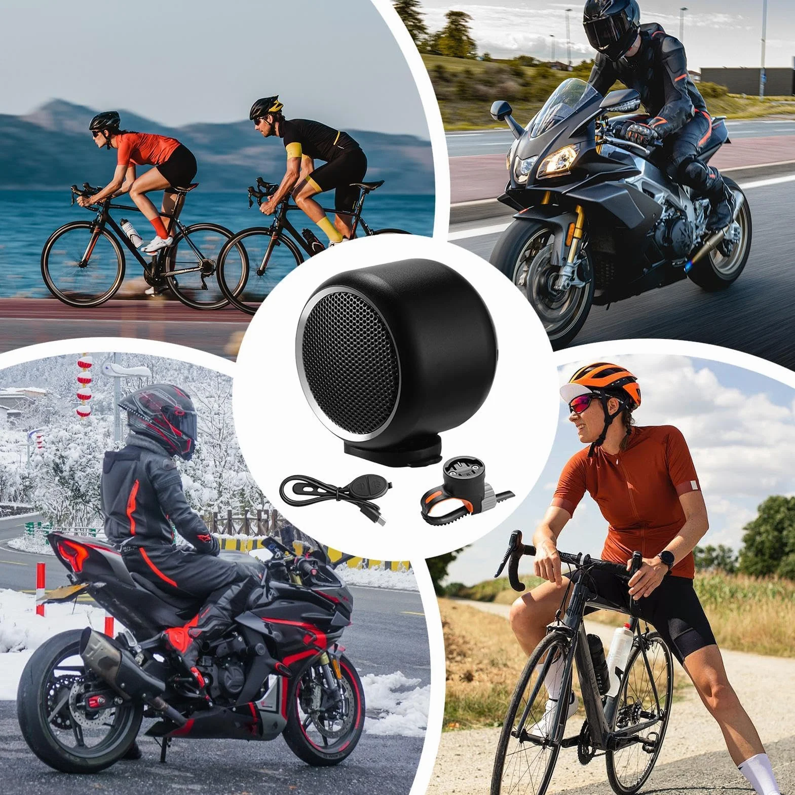 Altoparlanti wireless per moto, altoparlante musicale portatile per ciclismo, altoparlante stereo da ciclismo | Altoparlante stereo da ciclismo impermeabile, altoparlante da bici da esterno con