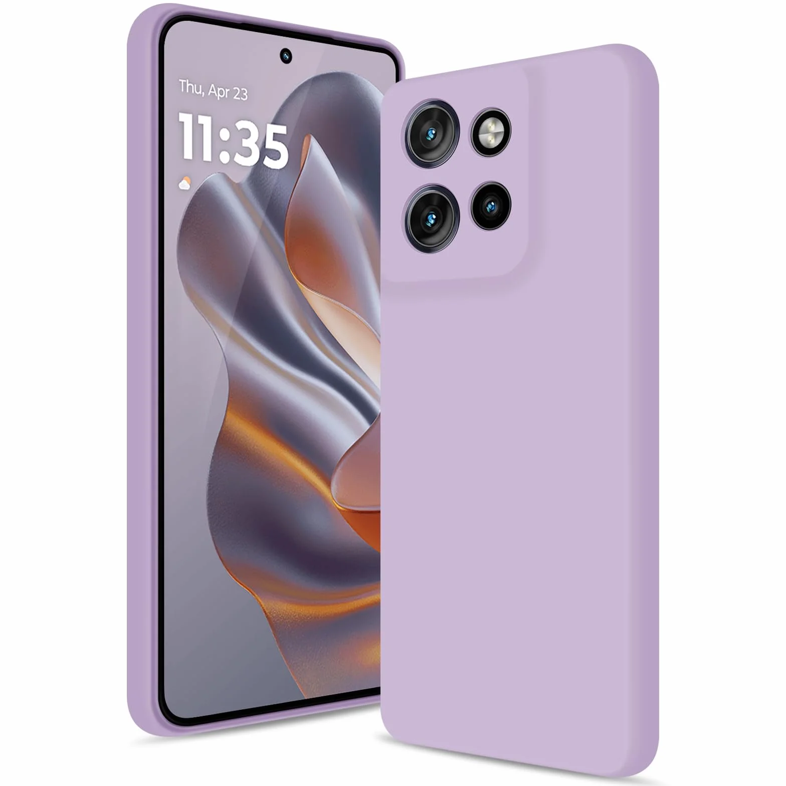 Cover per Motorola Edge 50 Neo, Custodia Antiurto Case Sottile in Silicone TPU con Fodera in Microfibra e Protezione della Fotocamera -Viola Chiaro