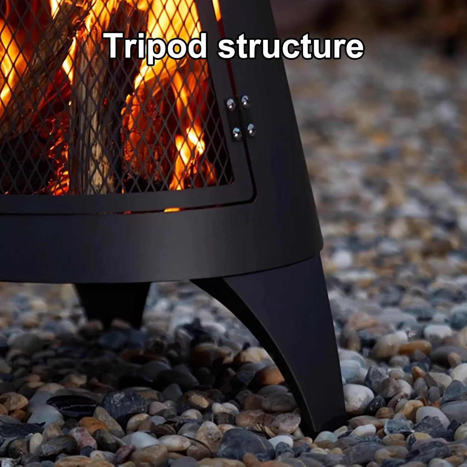 Stufa a Legna Economica Materiale in Acciaio Laminato a Freddo Gambe del Forno Triangolari Cucine da Campeggio Tendas Adatto per Uso Esterno e Campeggio(A,50 * 50 * 160cm)