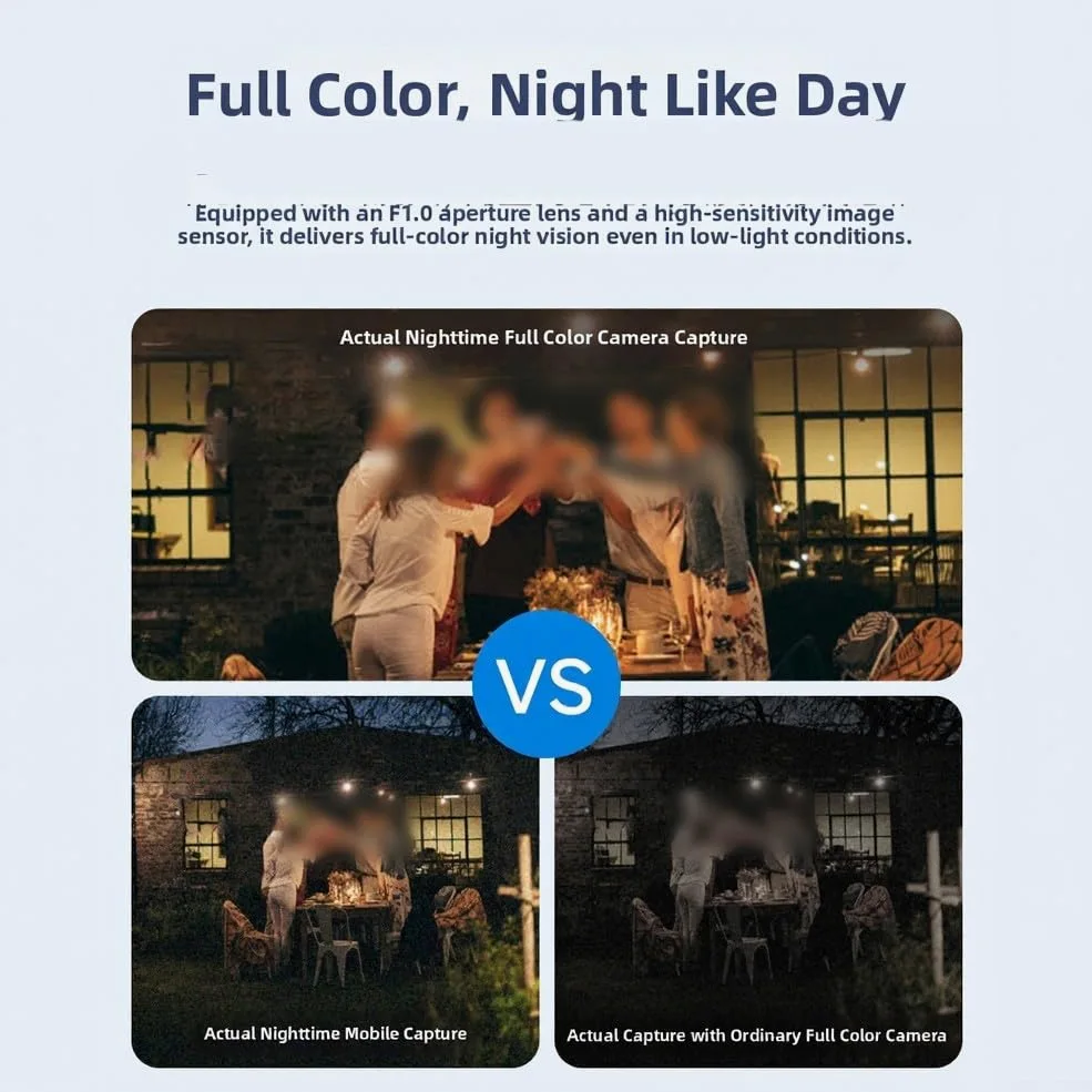 Telecamera Wi-Fi 2K 3MP con AI, visione notturna a colori, audio a 2 vie, WiFi 2,4/5 GHz, telecamera di sorveglianza per interni/esterni, bianco