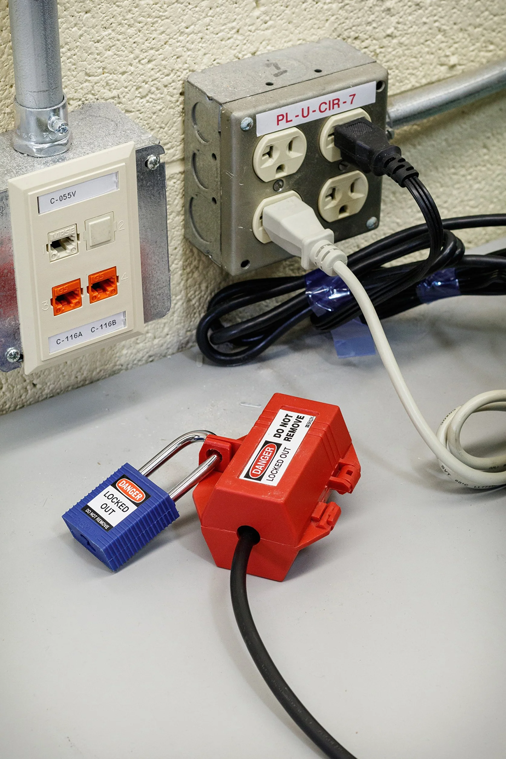 Sistemi di Blocco Delle Prese Elettriche, 177.80 x 82.55 x 177.80 x 82.55mm, Rosso