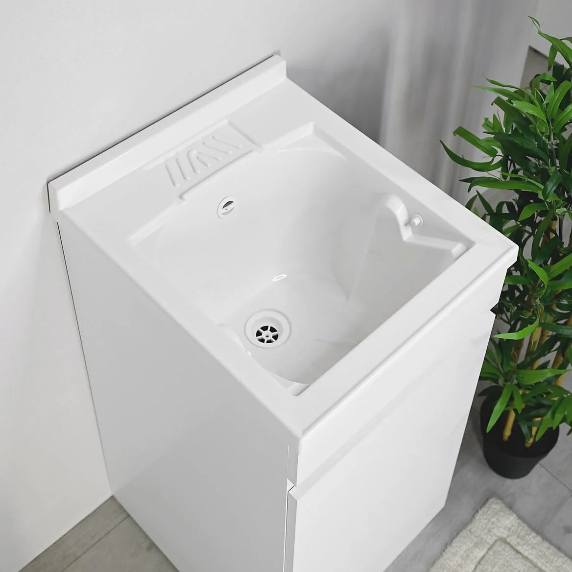 Ceramica Tuscia ZARA Mobile Lavatoio Lavanderia con Vasca in Resina PP (45x50)