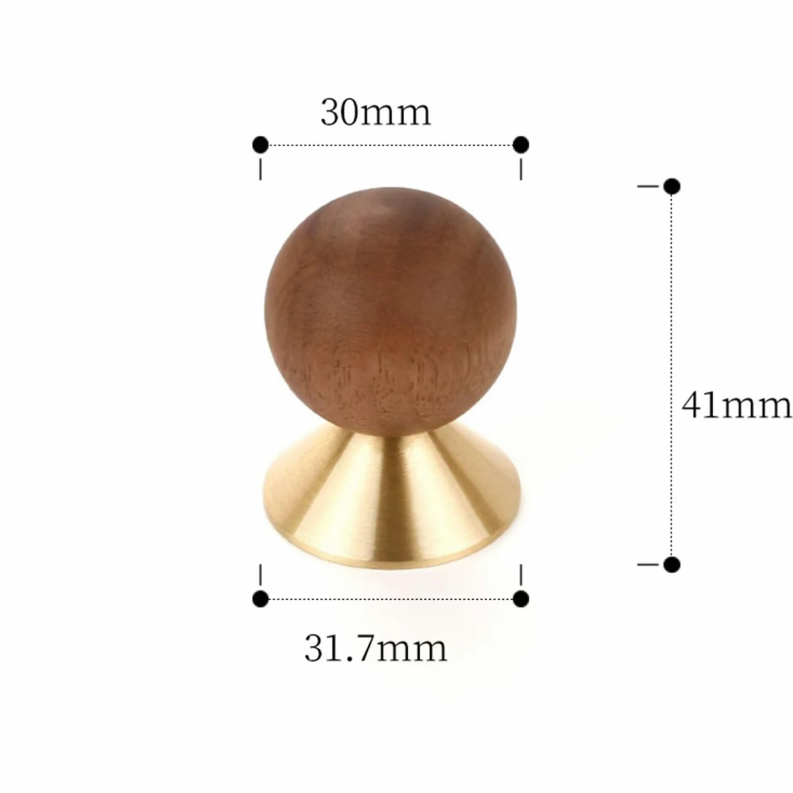 Set di 10 pomelli in legno naturale da 30 mm, semplici pomelli in legno massello di noce, maniglie per cassetti con viti, per mobili da cucina, porte, armadi, scrivanie, cassetti, librerie