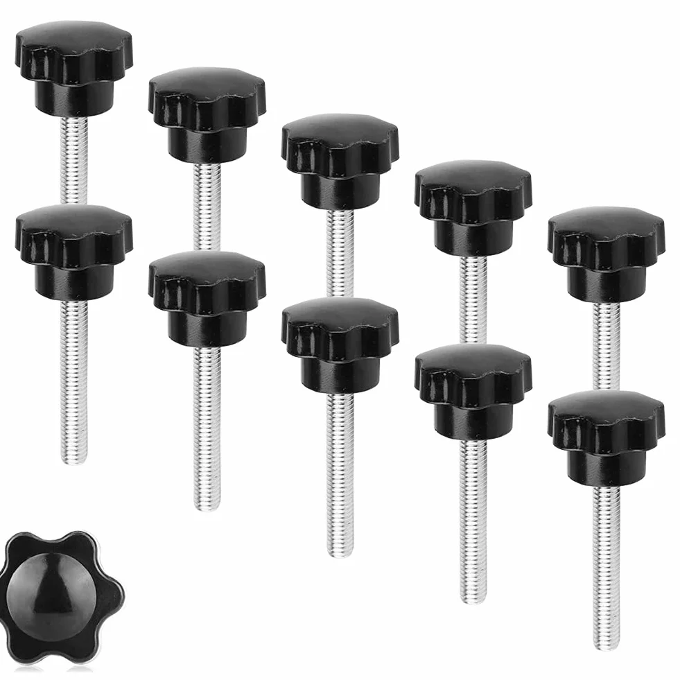 Vegena Vite a Stella M8 x 50 mm, 10 Pezzi, Dado Nero per Macchina Utensili