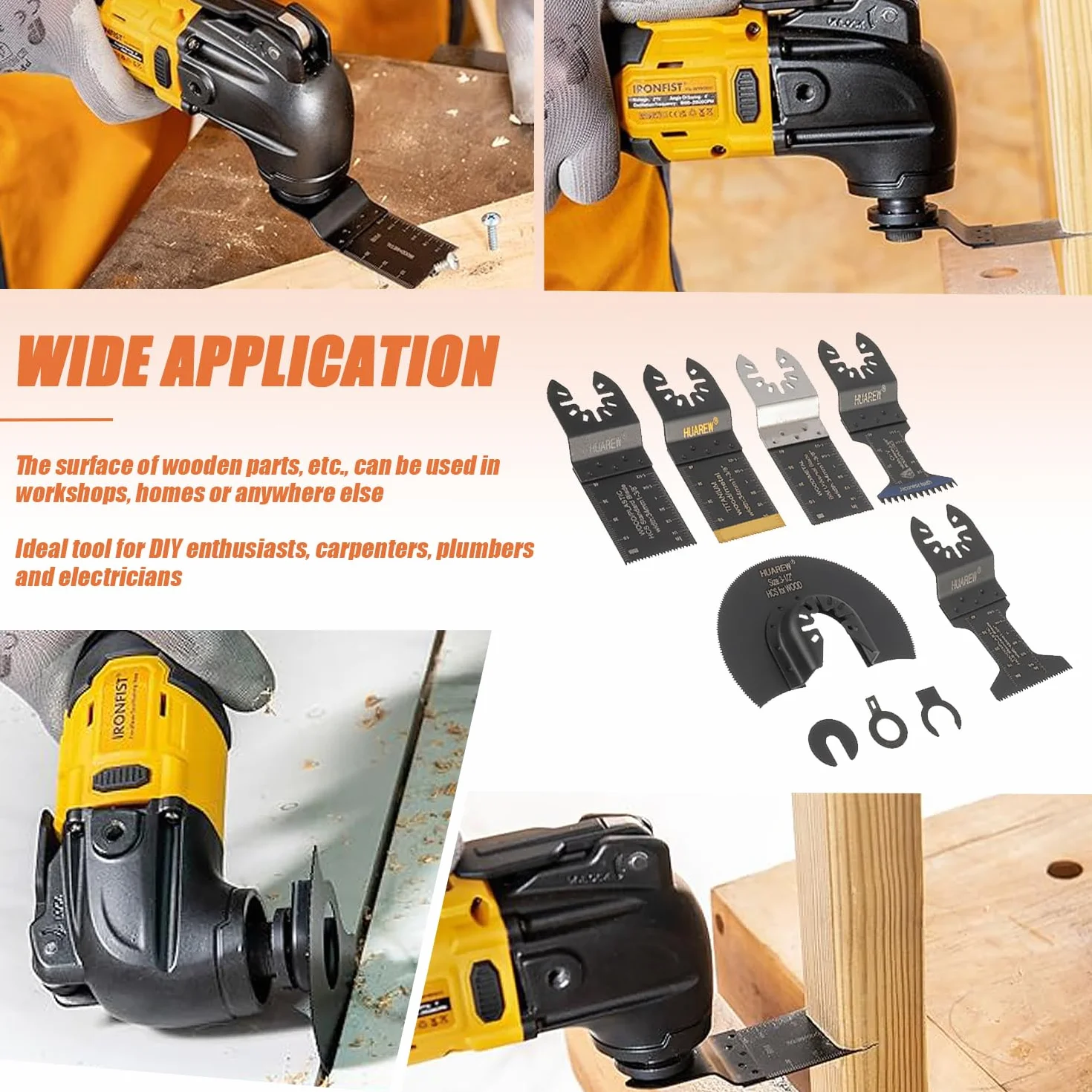 27 Pezzi Lame Utensile Multifunzione Accessori per Utensili Oscillanti Lame Multifunzione per Legno, Plastica, Metallo, Compatibile con Fein, Ryobi, Milwaukee, Bosch, Rockwell e altro ancora