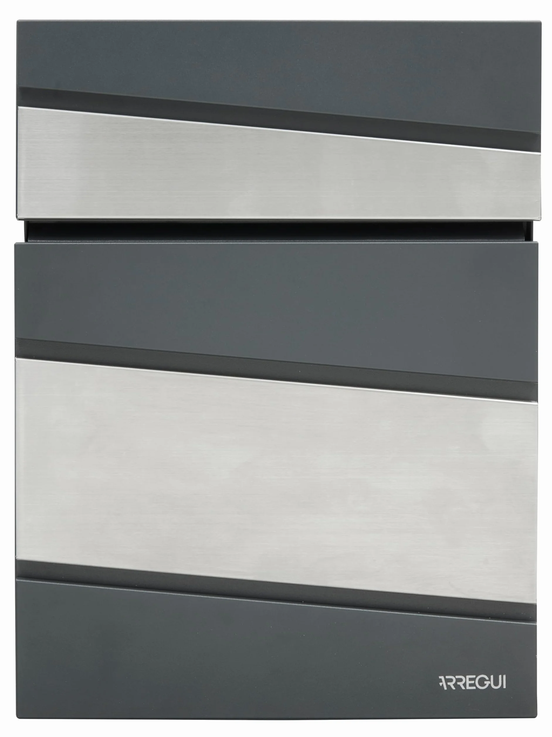 ARREGUI Flysch Cassetta Postale Acciaio Formato M DIN A4 Grigio Antracite Acciaio Inossidabile Parete Moderna