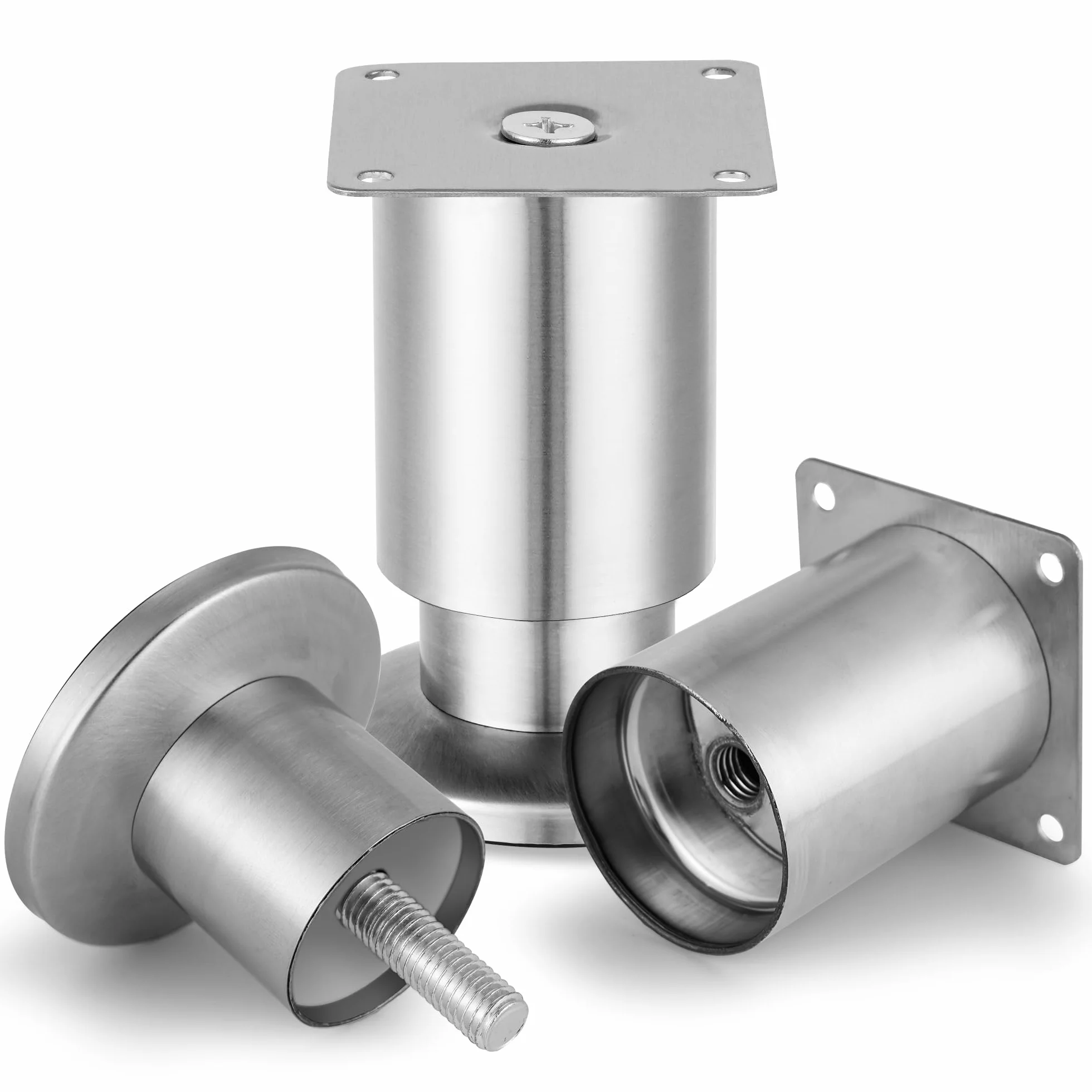 Piedini per Mobili Regolabili in Acciaio Inossidabile 250 kg Set di 4