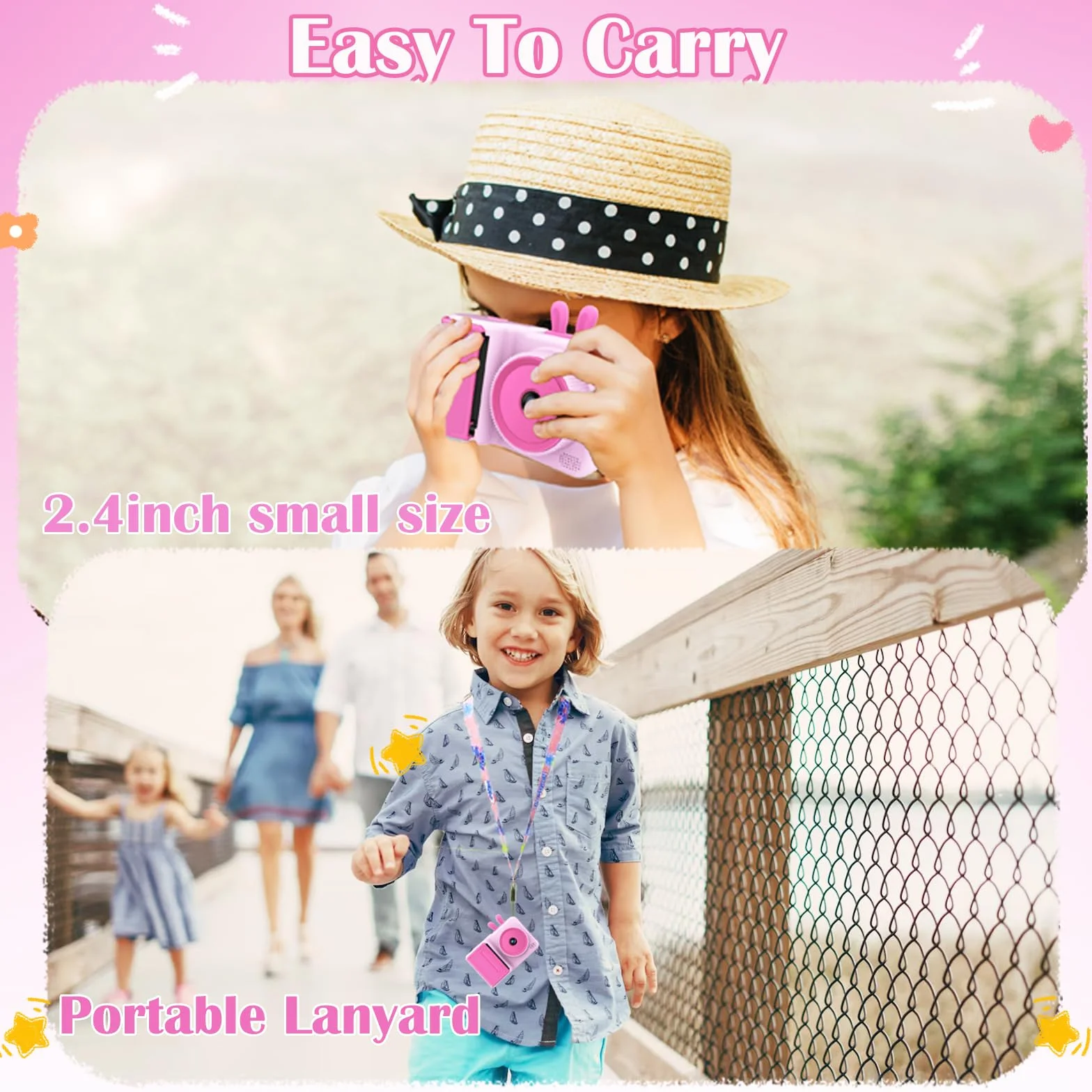 YINOCHE Fotocamera per bambini, stampa istantanea, fotocamera per bambini con foto stampabili, giocattoli per bambini dai 3 ai 14 anni, fotocamera digitale, regalo di compleanno per ragazze (rosa)