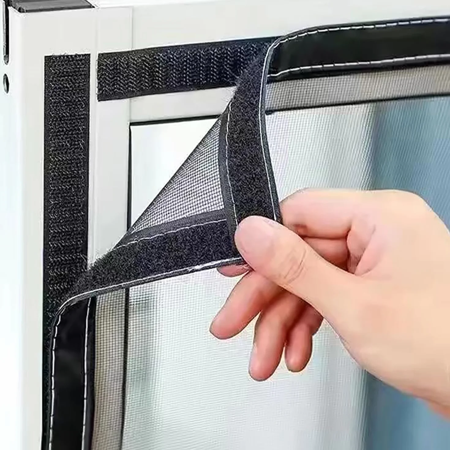 Zanzariere per Finestre 150x160cm con Nastro di Montaggio a Strappo Resistente