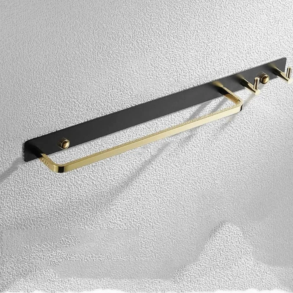 Portasciugamani a parete in acciaio inox con 2 ganci (blu: monocolore)