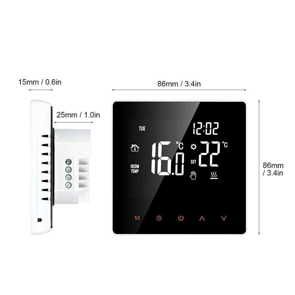 Termostato Intelligente WiFi Regolatore Digitale della Temperatura Controllo App Display LCD Touch Screen Settimana programmabile per L'Ufficio Scuola casa Hotel 16A