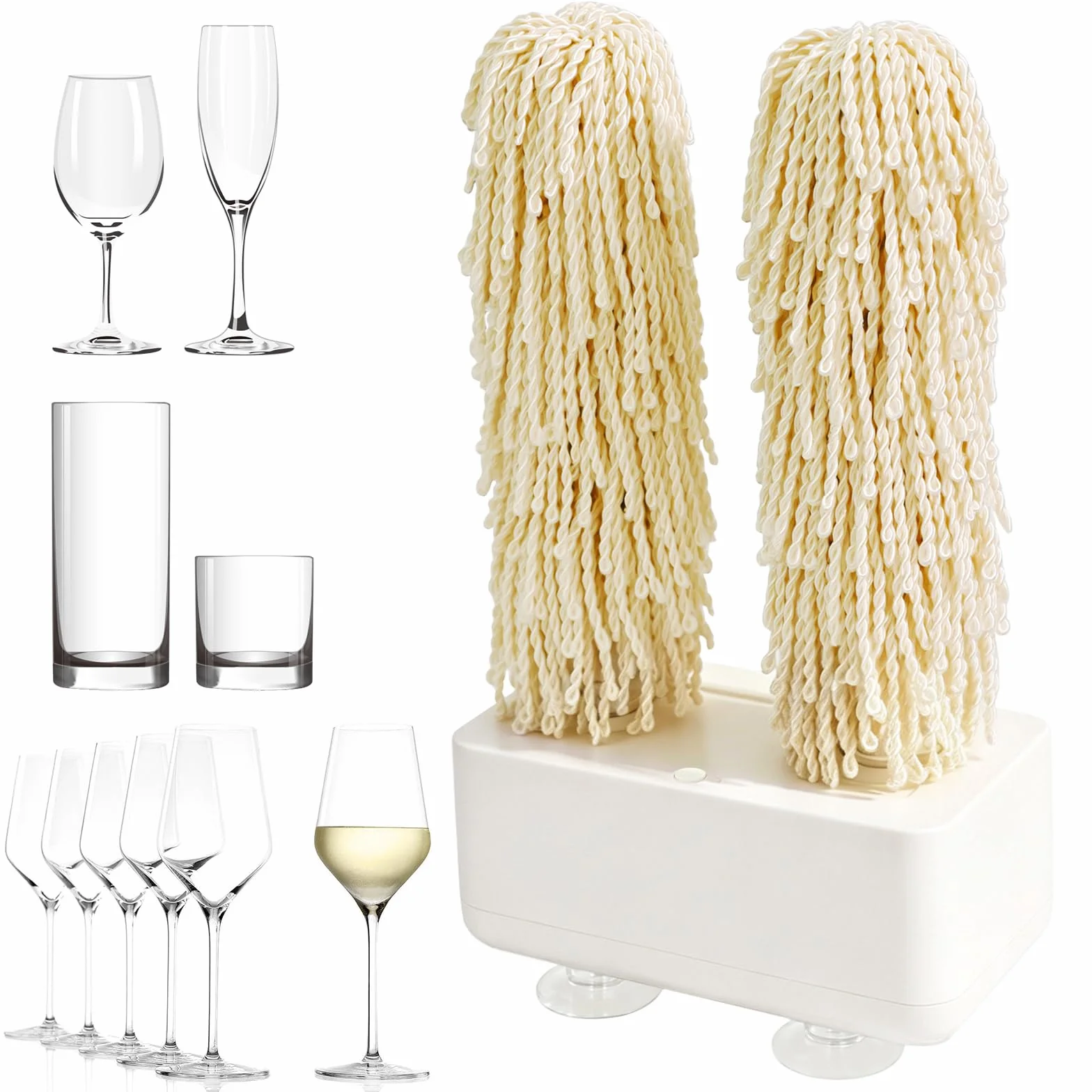 Lucidatrice Elettrica per Bicchieri 600 Giri/min Asciugatura Istantanea Macchina Automatica per Calici da Vino