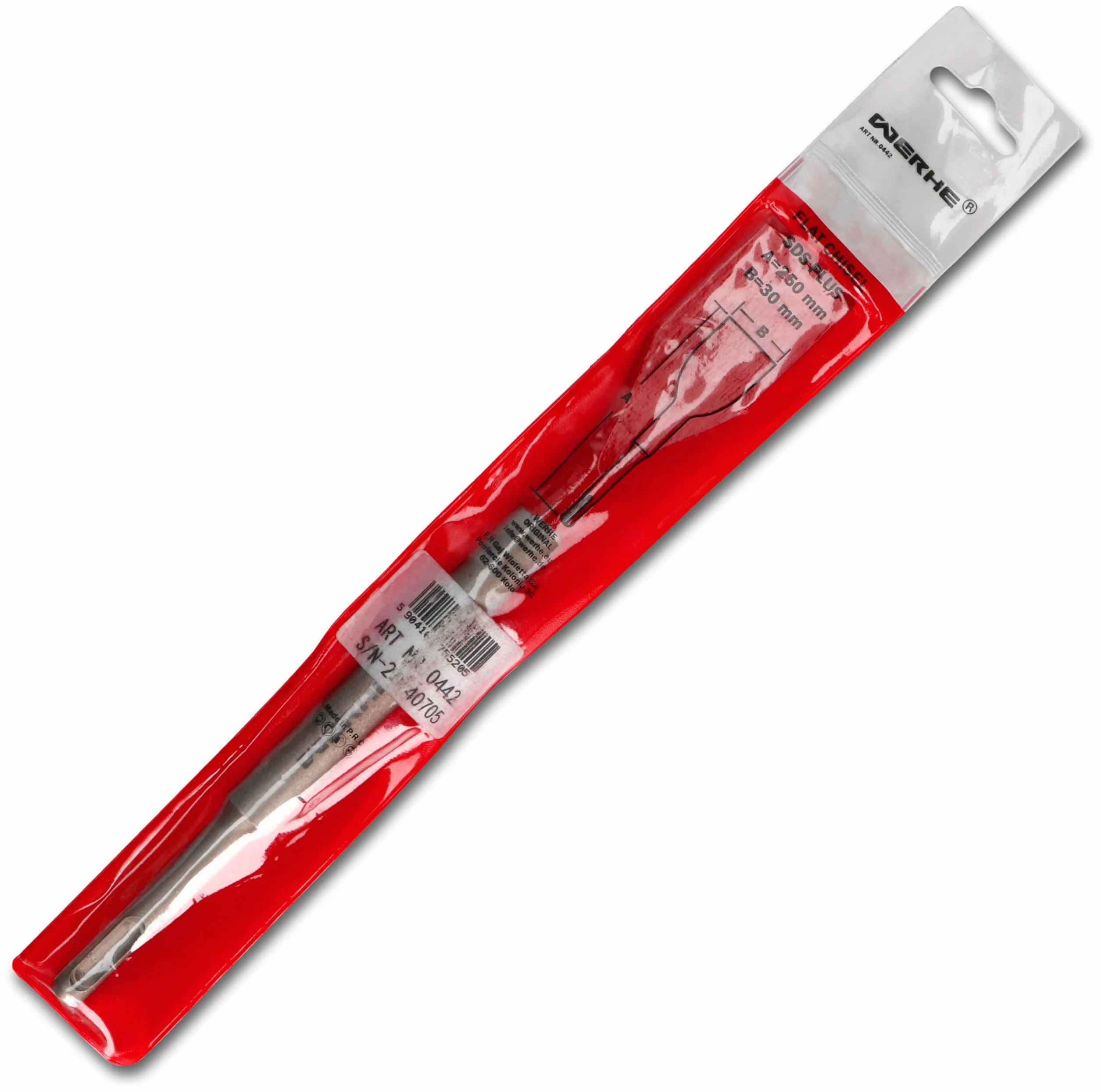 Scalpello WERHE SDS Plus 30 x 250 mm – Piatto per calcestruzzo e rimozione piastrelle