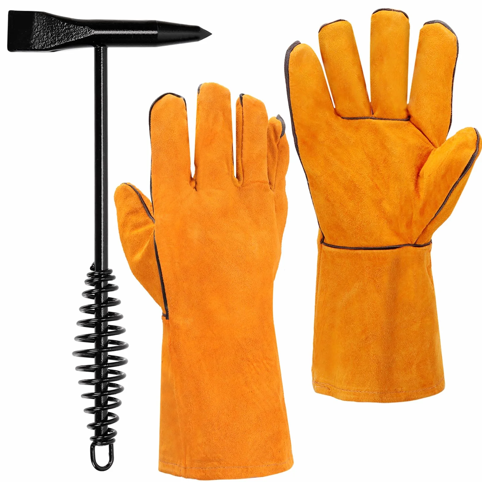 Swpeet 2Pcs Martello di Saldatura e Guanti da Saldatura 11,2" Lama a Molla Bobina Strumento Rimozione Residui