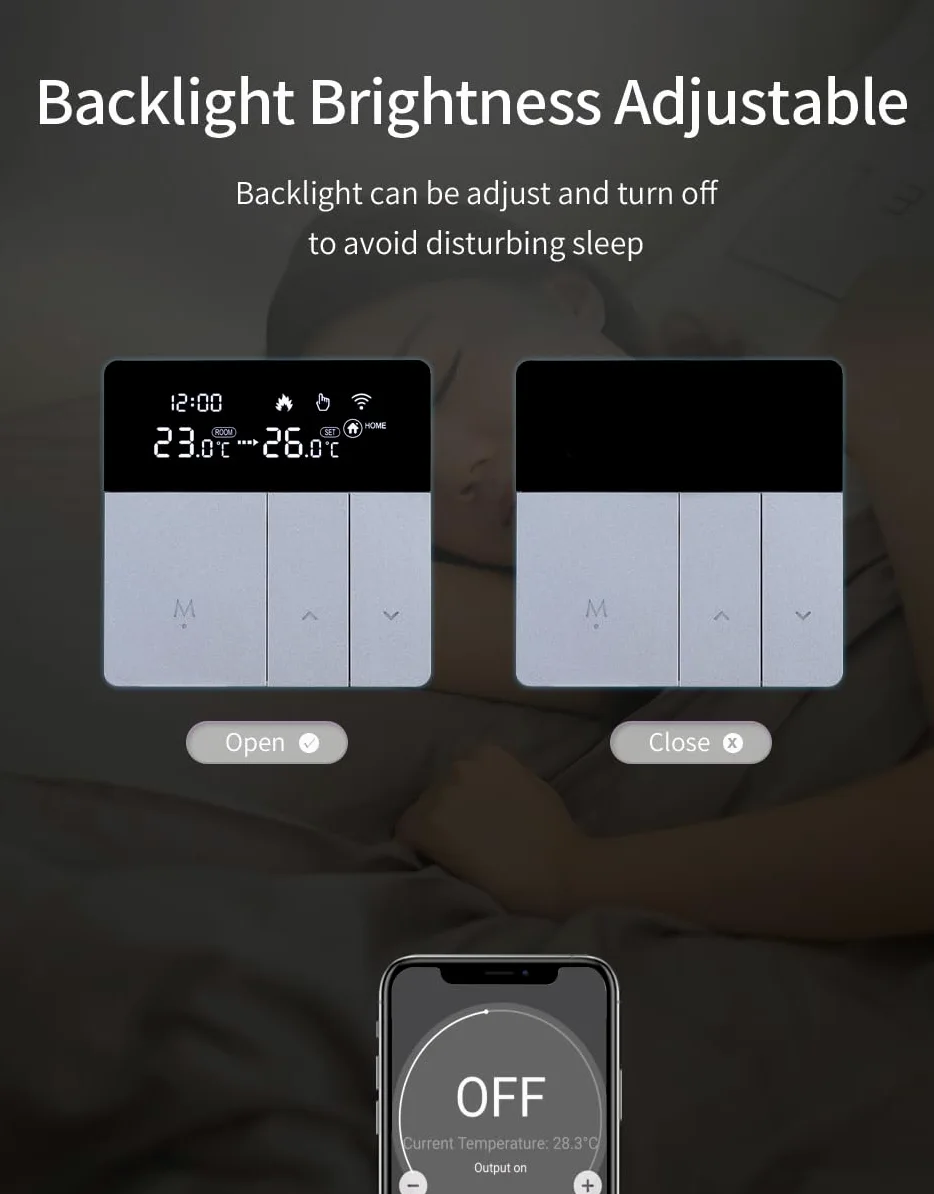 i8 Smart WiFi Termostato con controllo vocale (Alexa/Google) - Termostato interno programmabile, risparmio energetico, telecomando tramite app
