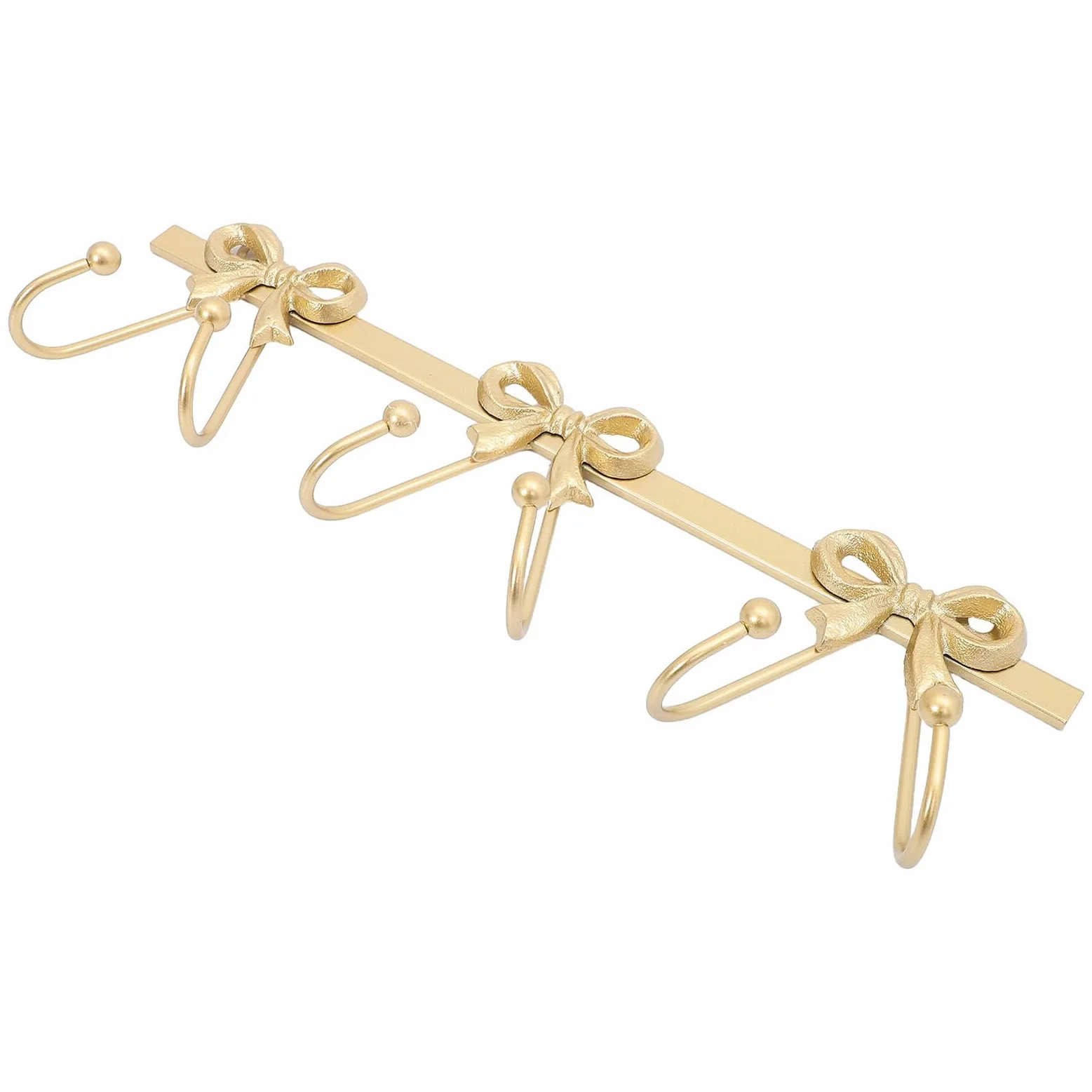 Gancio da Parete in Metallo Dorato Fiocco Organizer Multifunzionale per Asciugamani Cappotti Borse e Chiavi Portabiti Decorativo per Bagno e Ingresso Stile Rustico Elegante