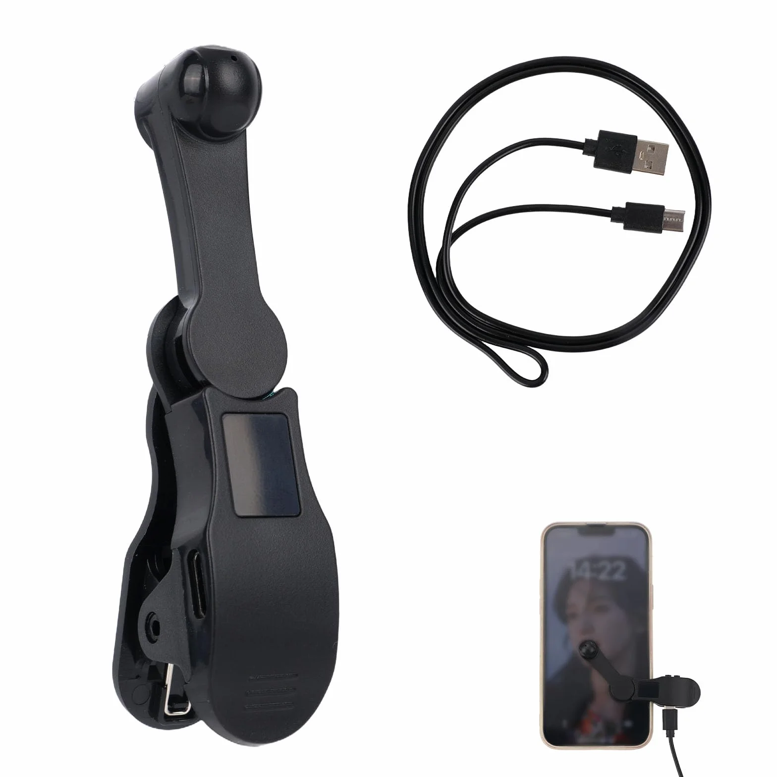 Auto Clicker per Smartphone, Tapper Schermo Telefono a velocità Regolabile con Cavo Dati Dispositivo Auto Tapping 180° Ruotabile per iOS Android Tablet Trasmissione Live Offerta Lampo (Nero)