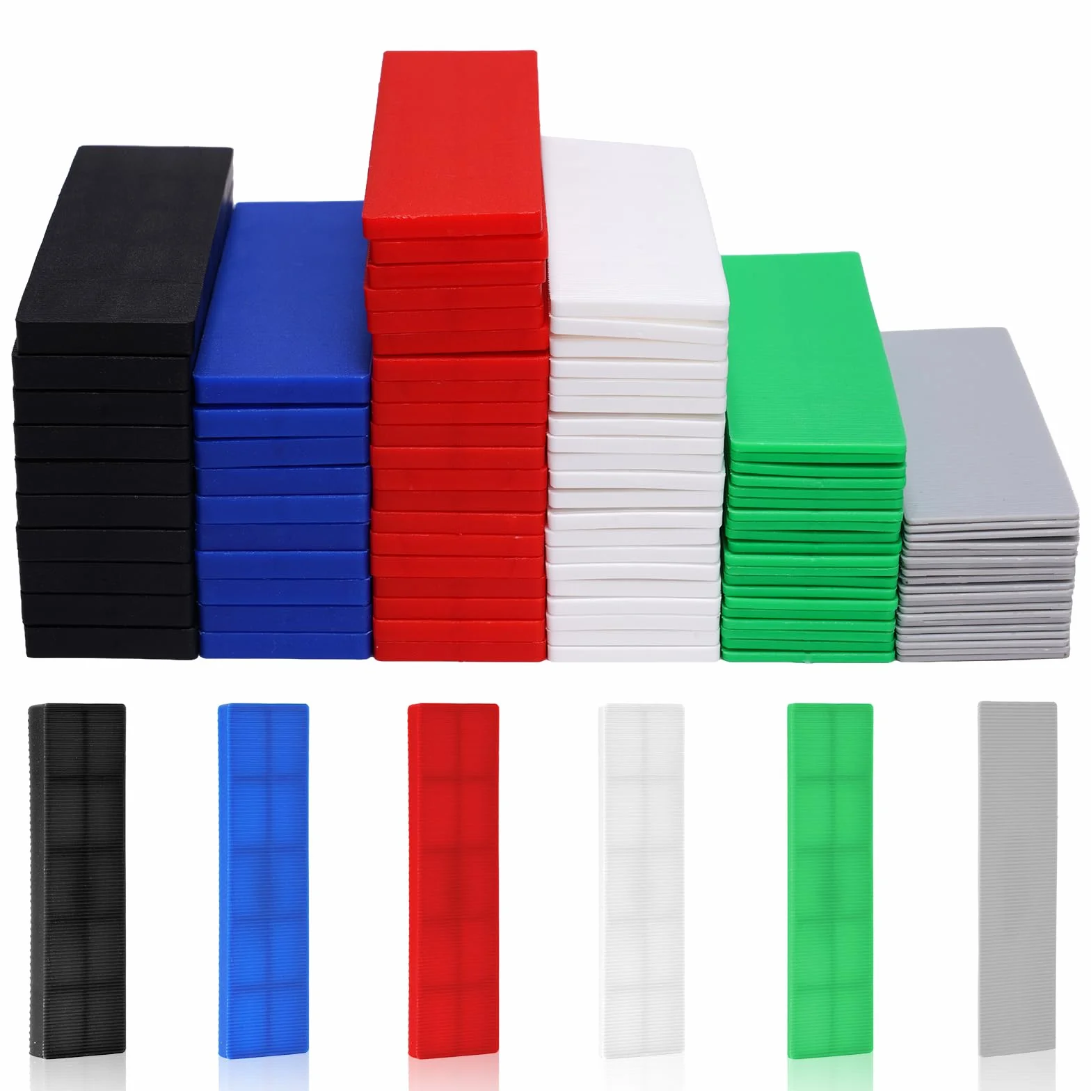 Spessori in Plastica per Mobili 100 Pezzi 1-6mm 100mm x 28mm Cunei per Piastrelle