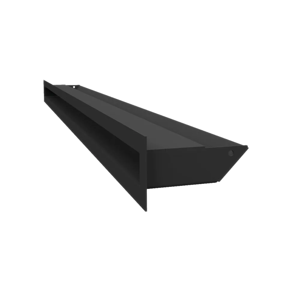 KRATKI griglia di ventilazione AIR 6 x 100 cm nero resistente al camino 45 | Griglia aria calda 6 x 100 cm; Griglia di scarico per ventilazione camino; Presa d'aria con un angolo di 45 gradi; resistente