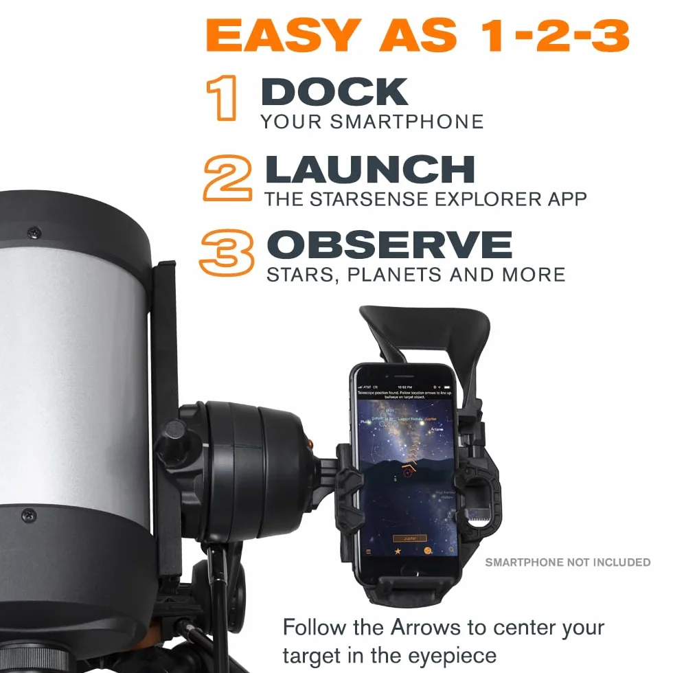 Celestron 22462 StarSense Explorer DX 5” Telescopio Schmidt-Cassegrain compatibile con app per smartphone Funziona con l'app StarSense – Compatibile con iOS/Android