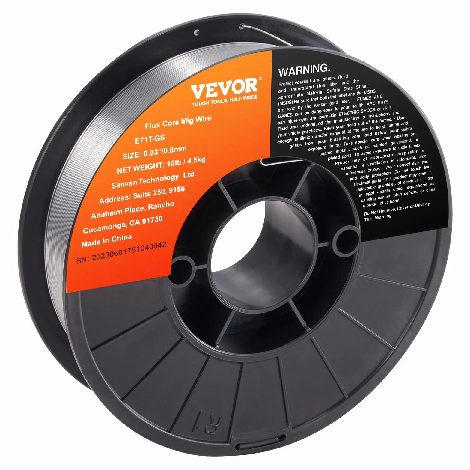 VEVOR Fil MIG Saldatura 0,8mm Bobina 4,5kg Acciaio Morbido 560 MPa