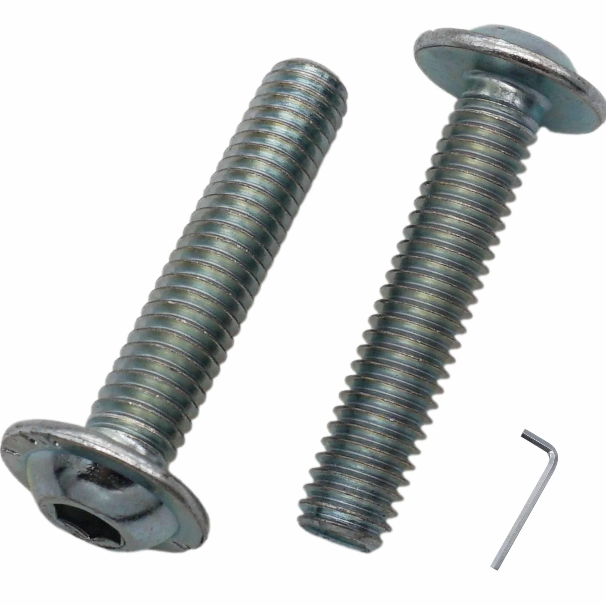 Viti a Testa Bombata con Esagono Incassato M6 x 30 mm ISO 7380-2 Zincati Flangia 20 Pezzi