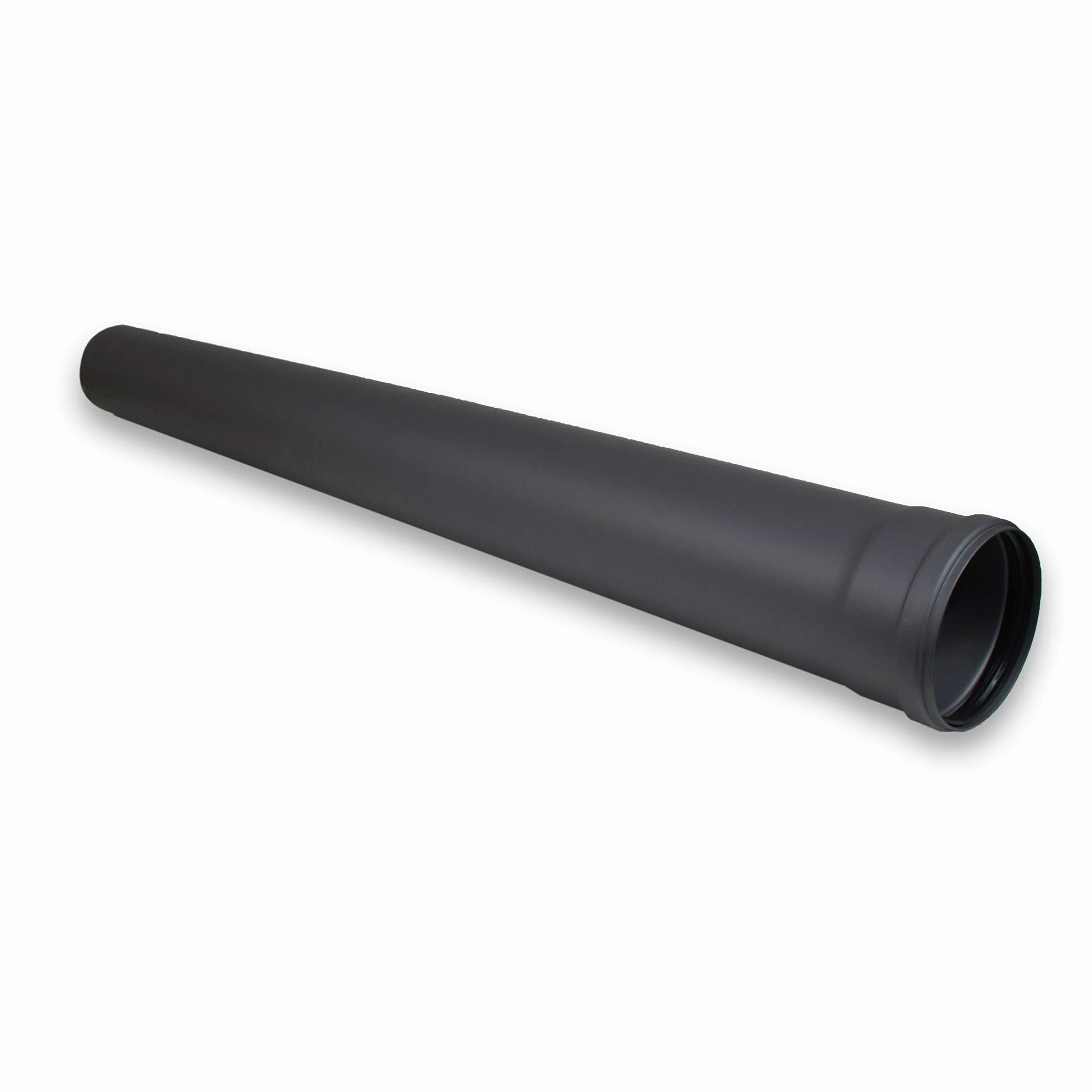 Tubo per canna fumaria a pellet, diametro 100 mm, grigio, nero, (lunghezza 1000 mm, nero)