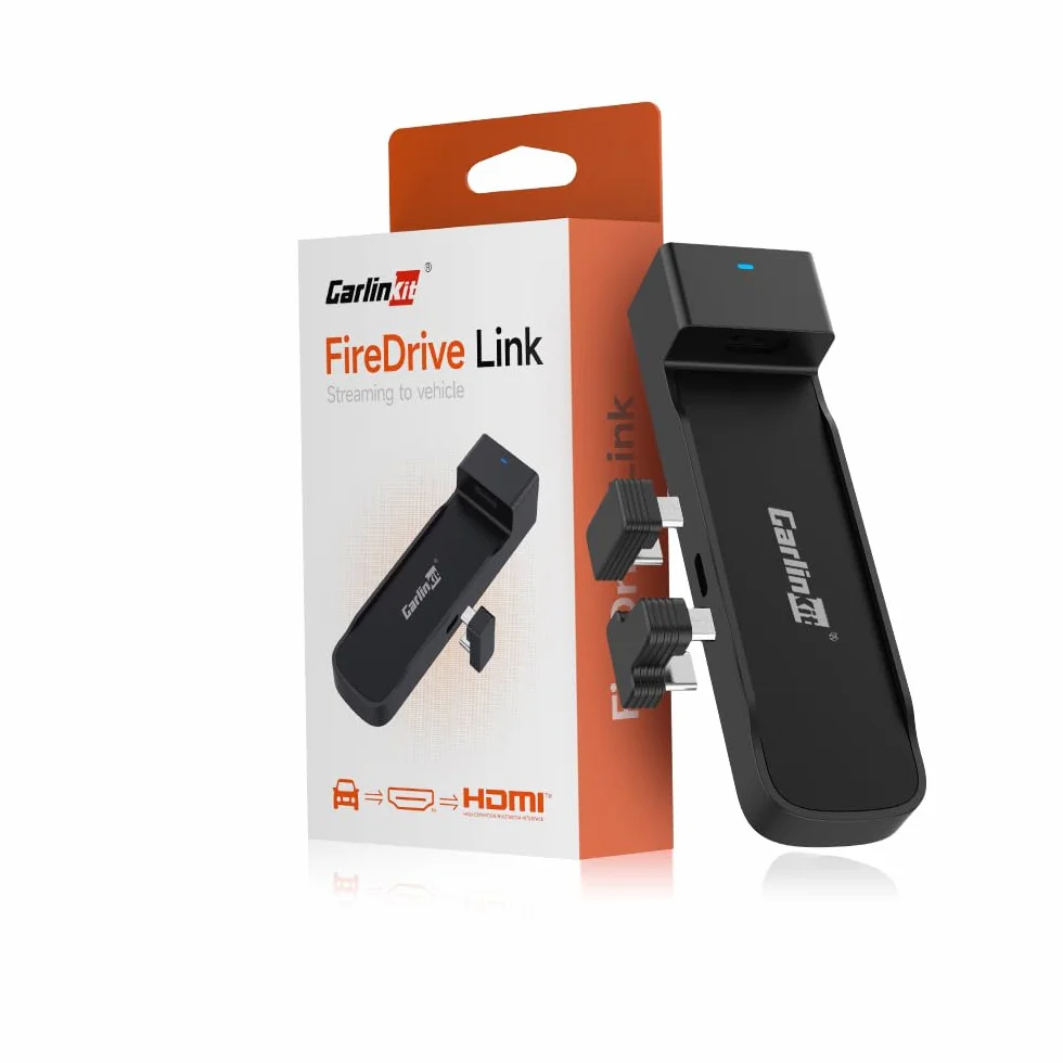 Carlinkit 2026 Adattatore HDMI FireDrive Link Auto - Convertitore per Fire TV Stick & Gaming, Trasmissione Video HD 1080p, Plug & Play, Compatibile con CarPlay Cablato e Dispositivi Fire TV Stick
