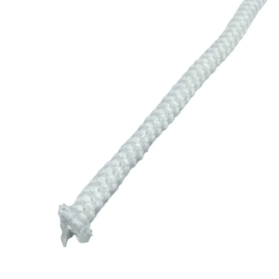 Corda resistente al calore, Corda sigillante in fibra di vetro bianca, apparecchi riscaldamento resistenti alle alte temperature, dimensioni multiple(20mm*2.5m)